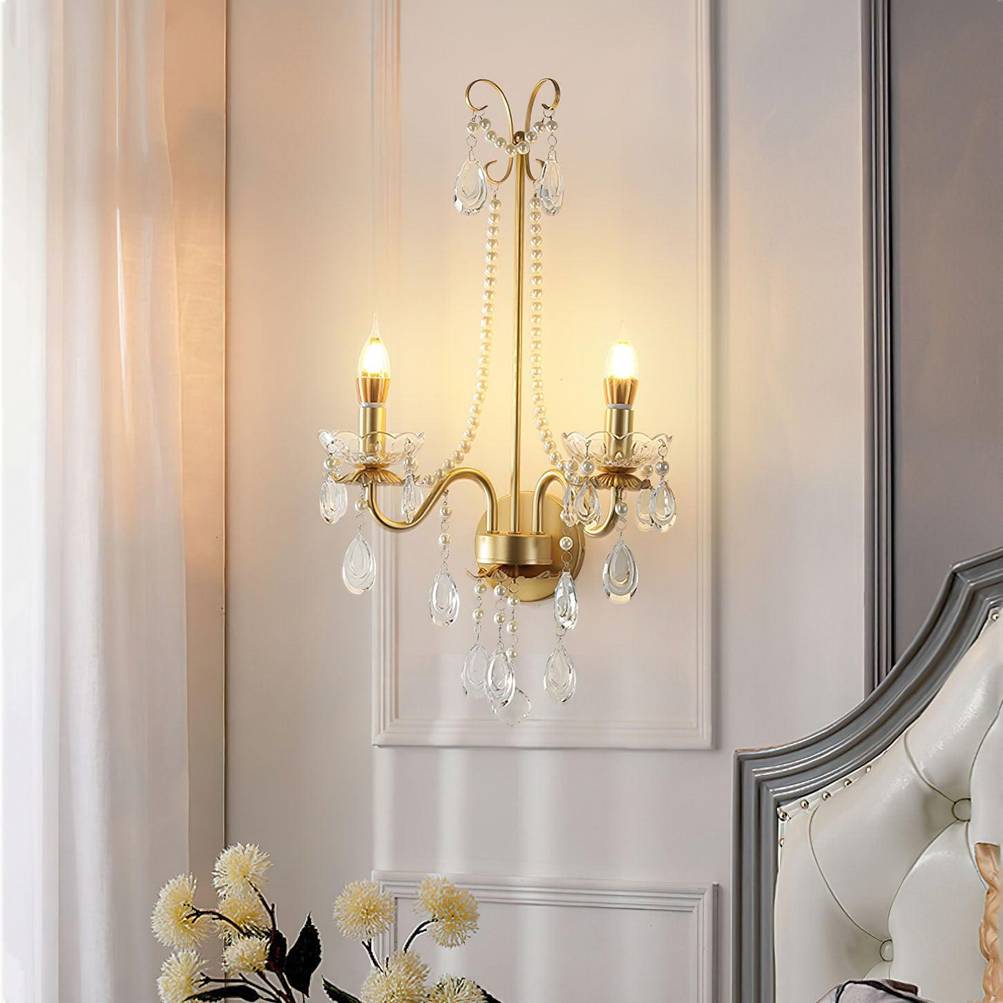 Crystal Pearl Chain Wall Lamp - Blowlighting
