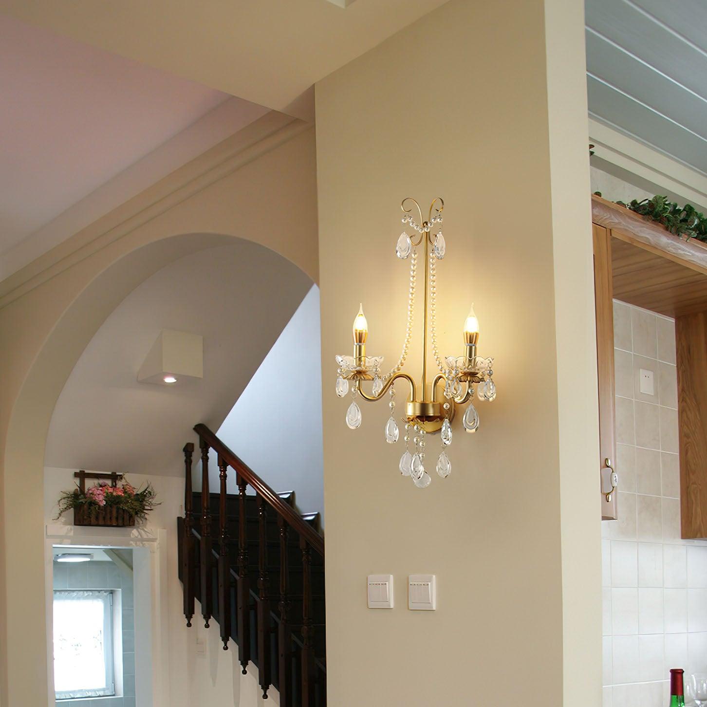 Crystal Pearl Chain Wall Lamp - Blowlighting