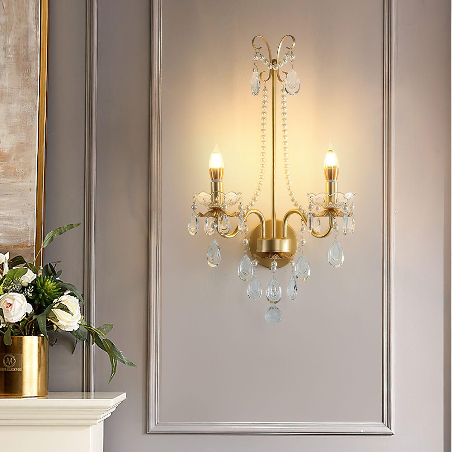 Crystal Pearl Chain Wall Lamp - Blowlighting