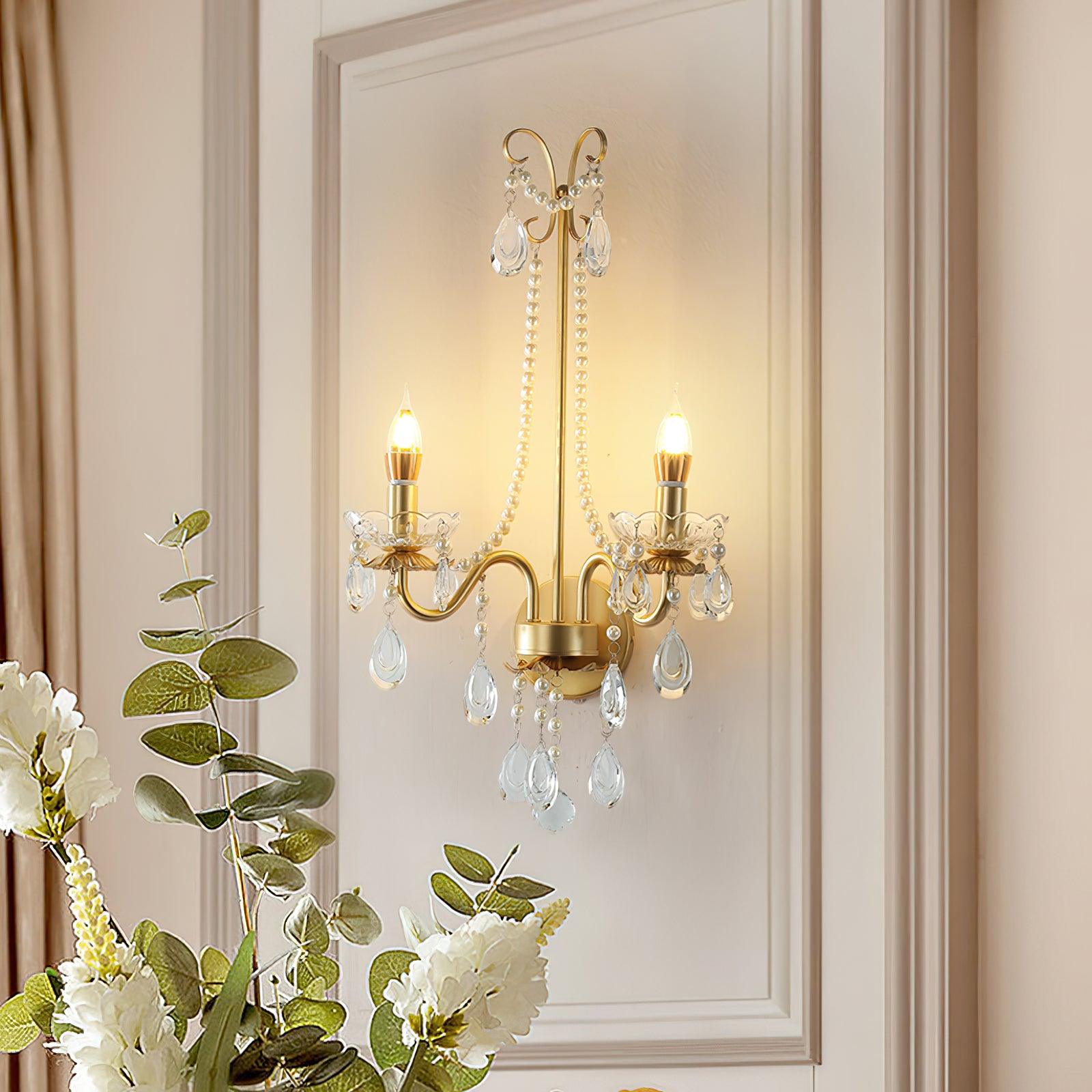 Crystal Pearl Chain Wall Lamp - Blowlighting