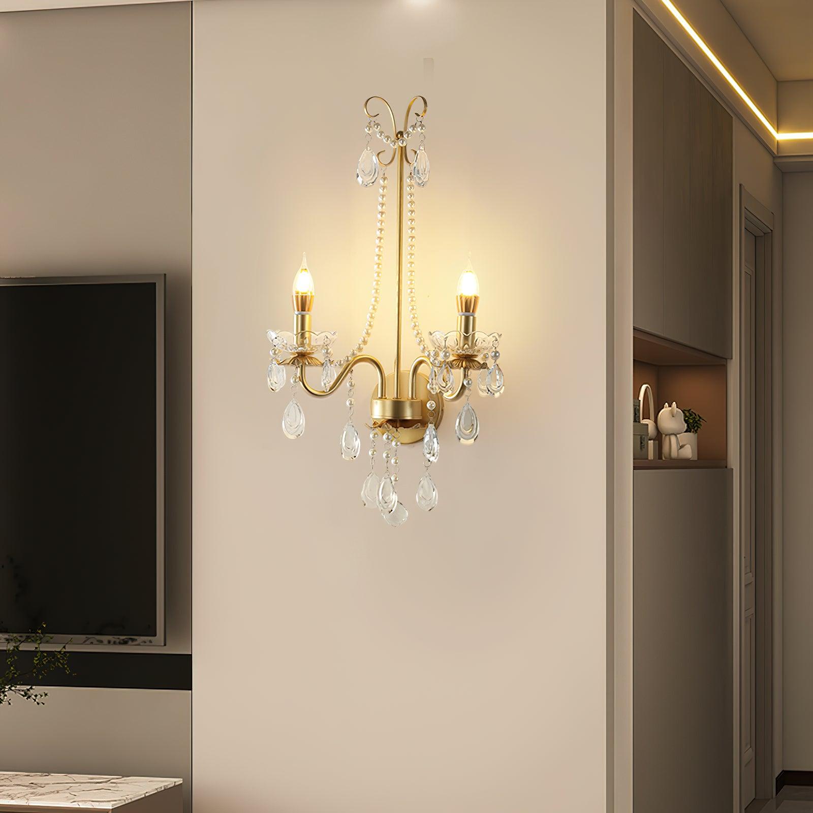 Crystal Pearl Chain Wall Lamp - Blowlighting