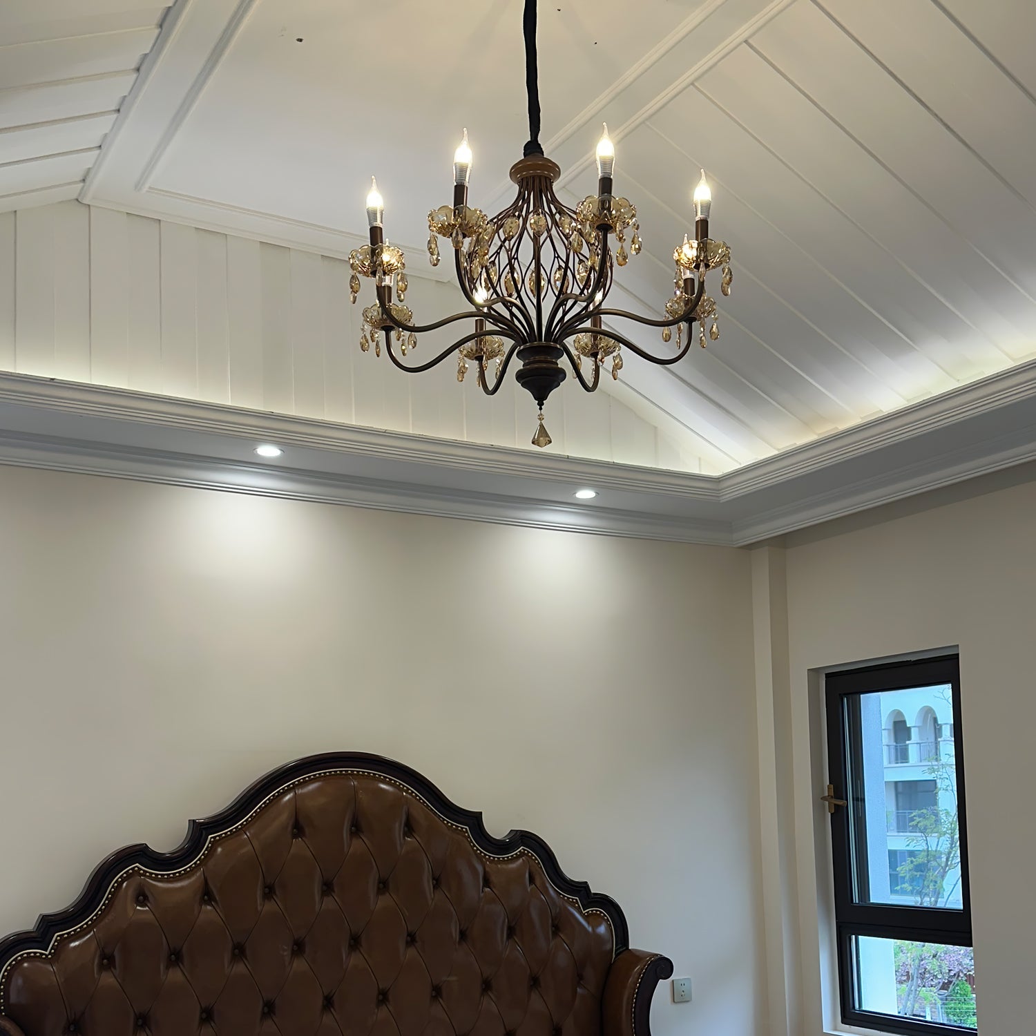 Enorel Vintage Bronze Crystal Chandelier - Blowlighting