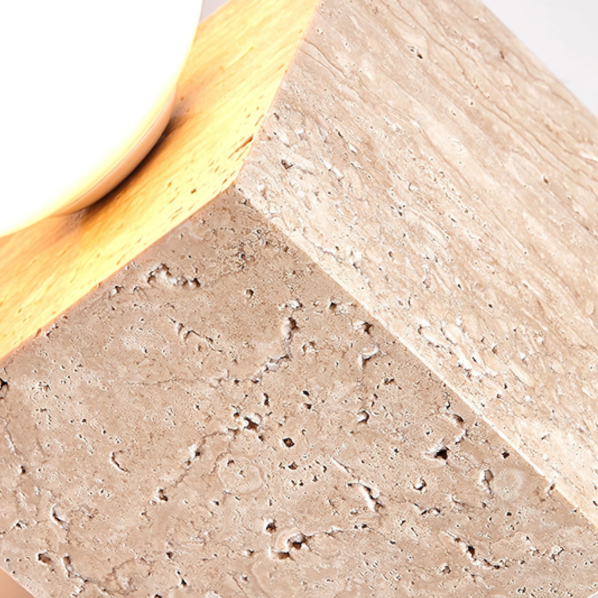Hexarae Geometric Travertine Table Lamp - Blowlighting