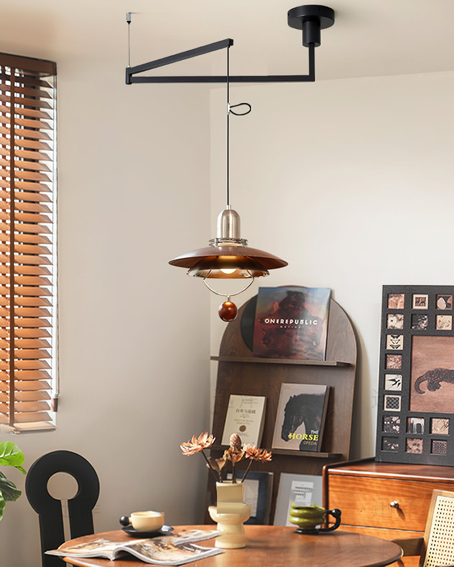 Cullen Modern Metal Swing Arm Pendant Light