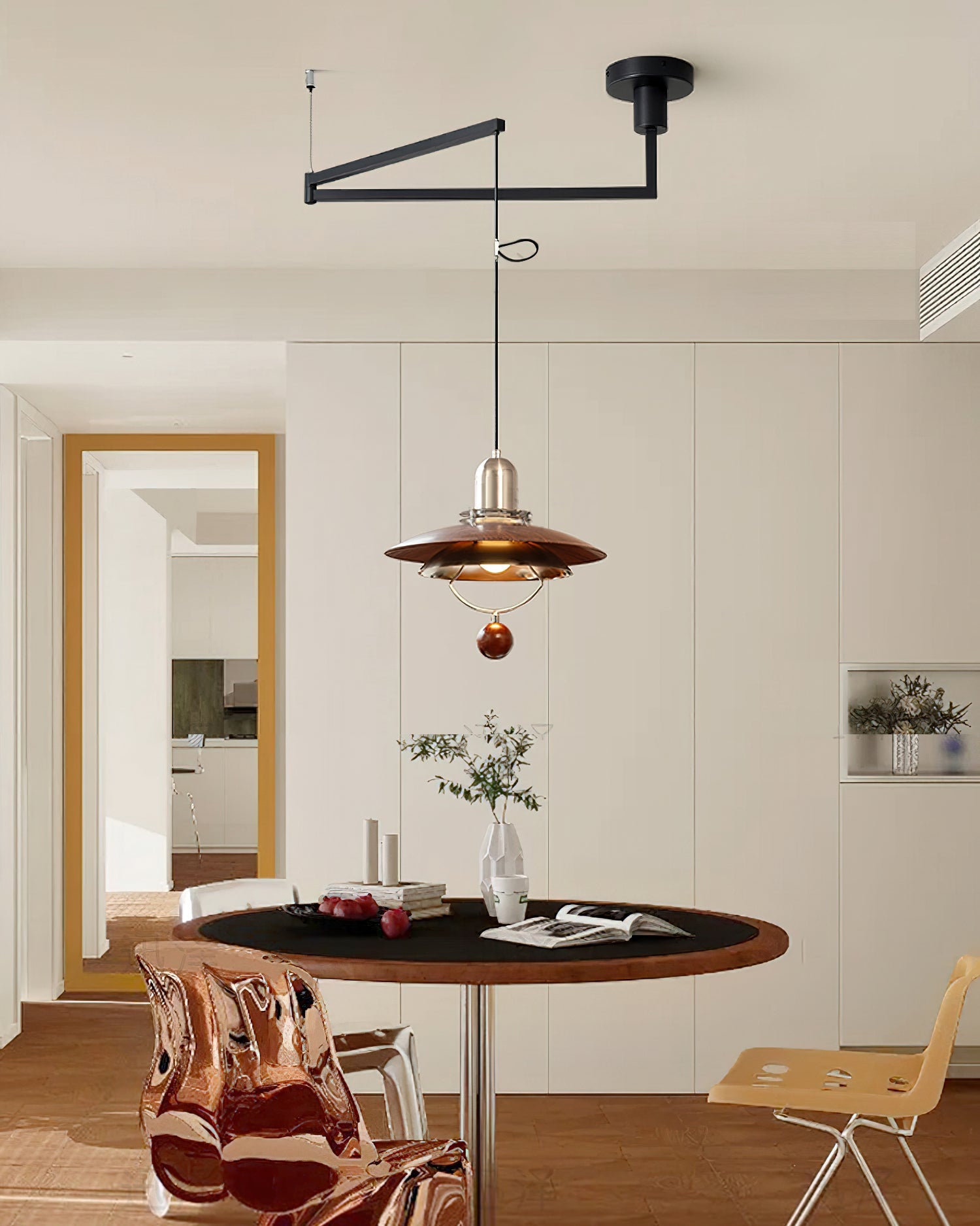 Cullen Modern Metal Swing Arm Pendant Light