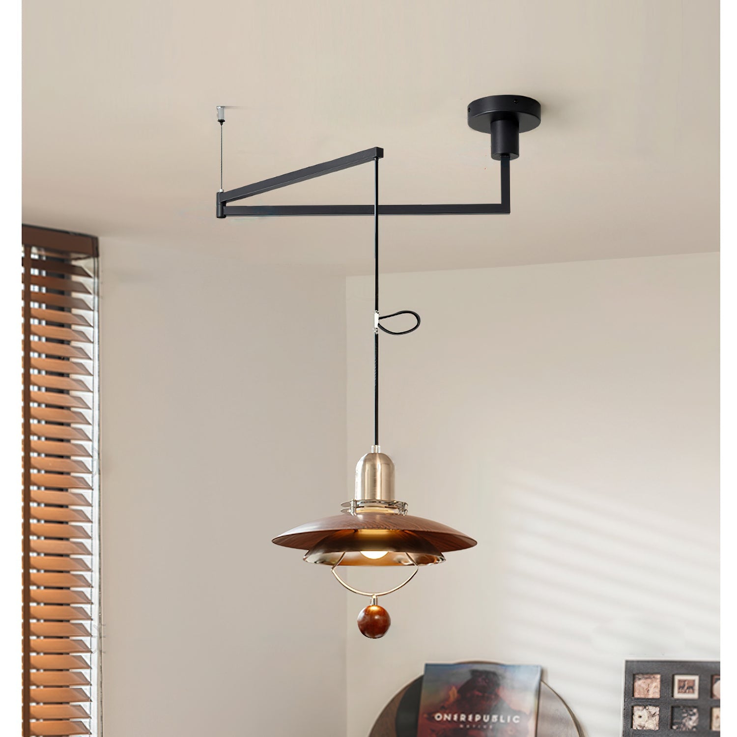 Cullen Modern Metal Swing Arm Pendant Light