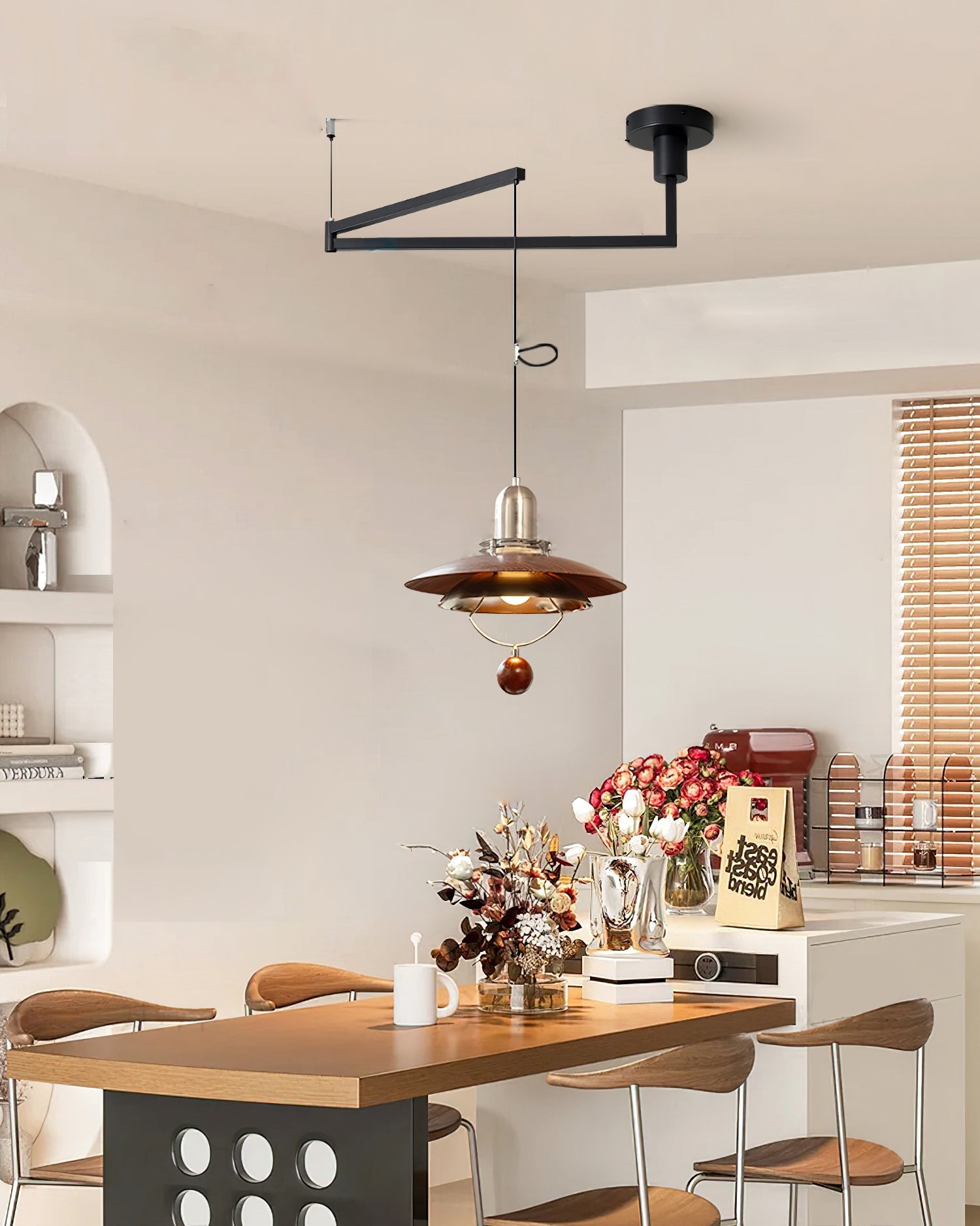 Cullen Modern Metal Swing Arm Pendant Light