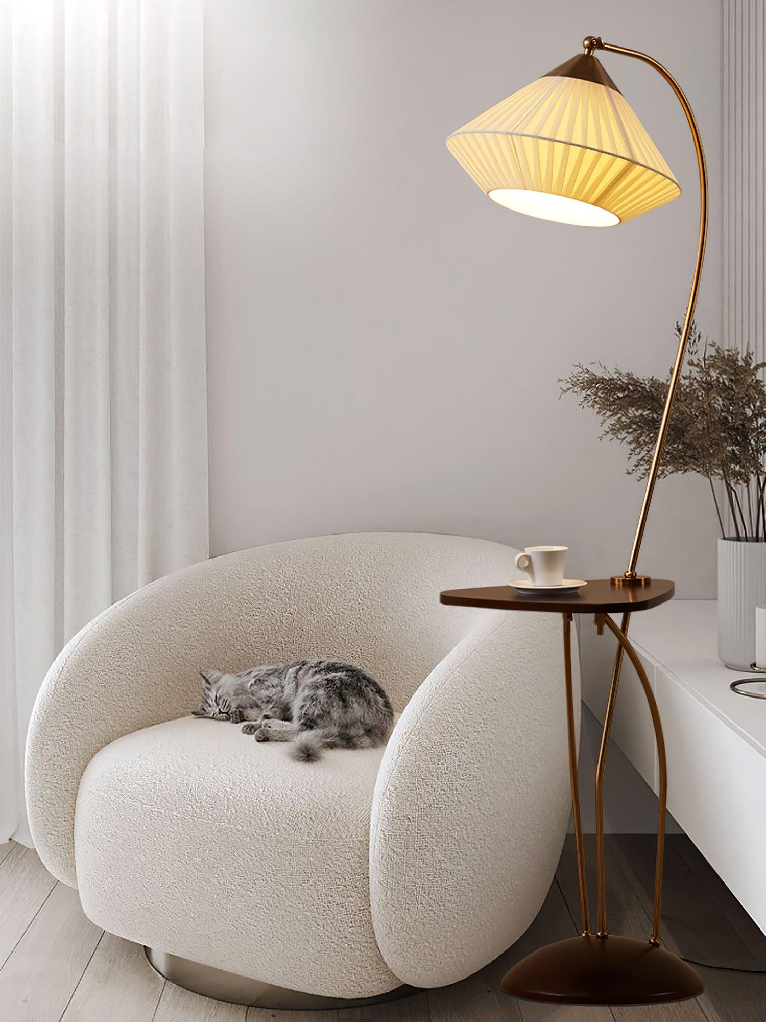 Curve With Table Floor Lamp - Blowlighting