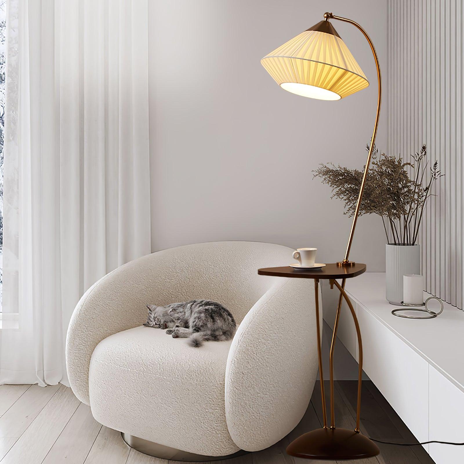 Curve With Table Floor Lamp - Blowlighting