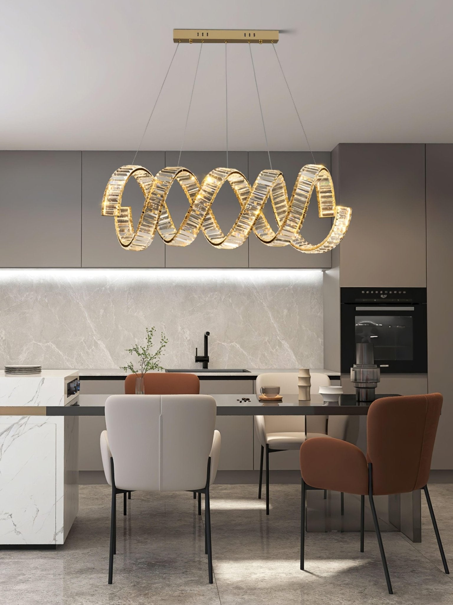 Curved LED Chandelier - Blowlighting