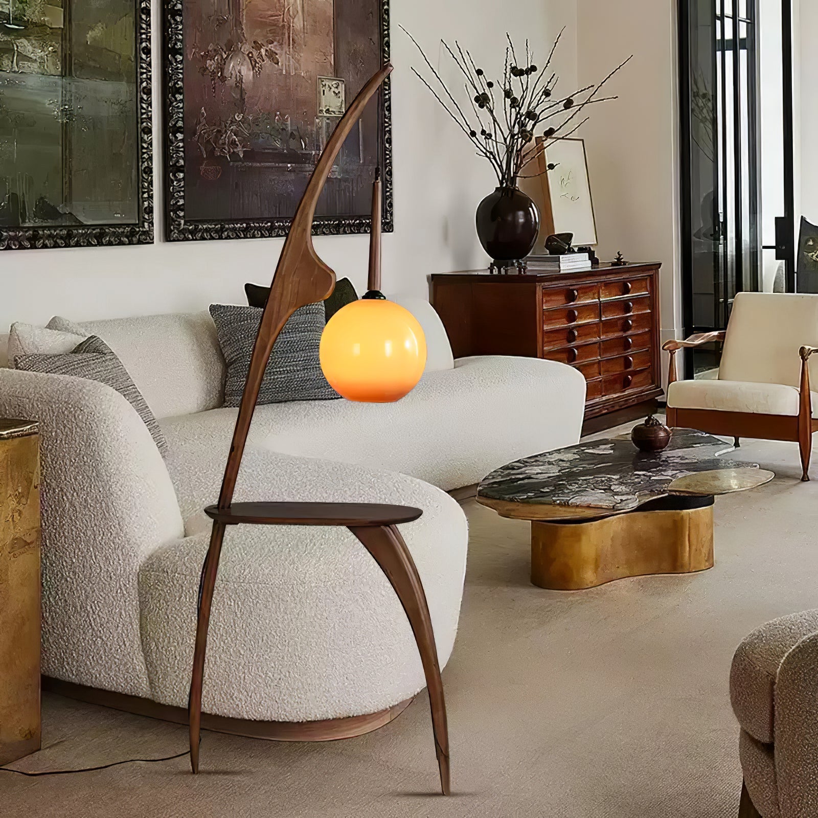 Curved Mantis Arm Floor Lamp - Blowlighting