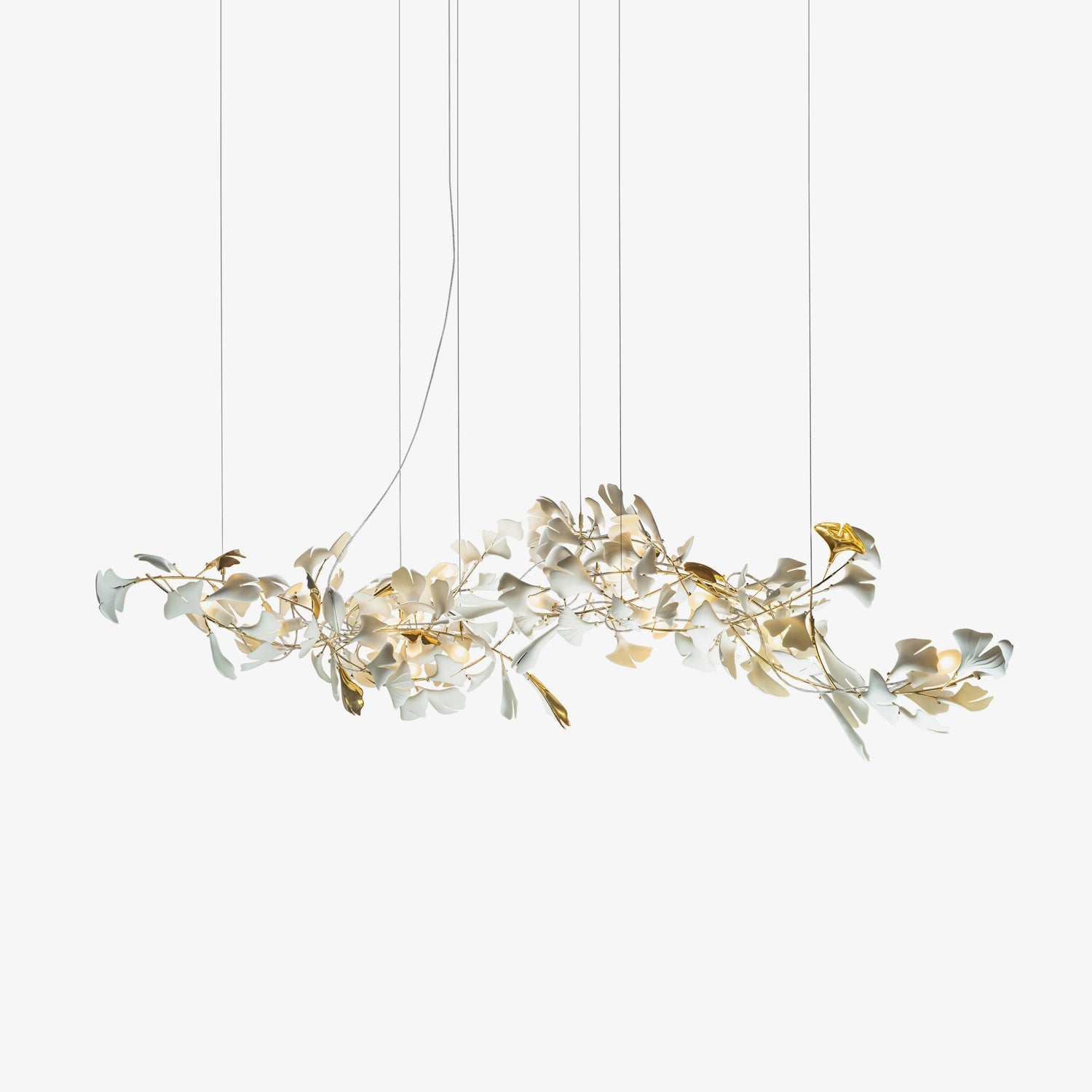 Eurzoris Gingko Metal Leaf Chandelier - Blowlighting
