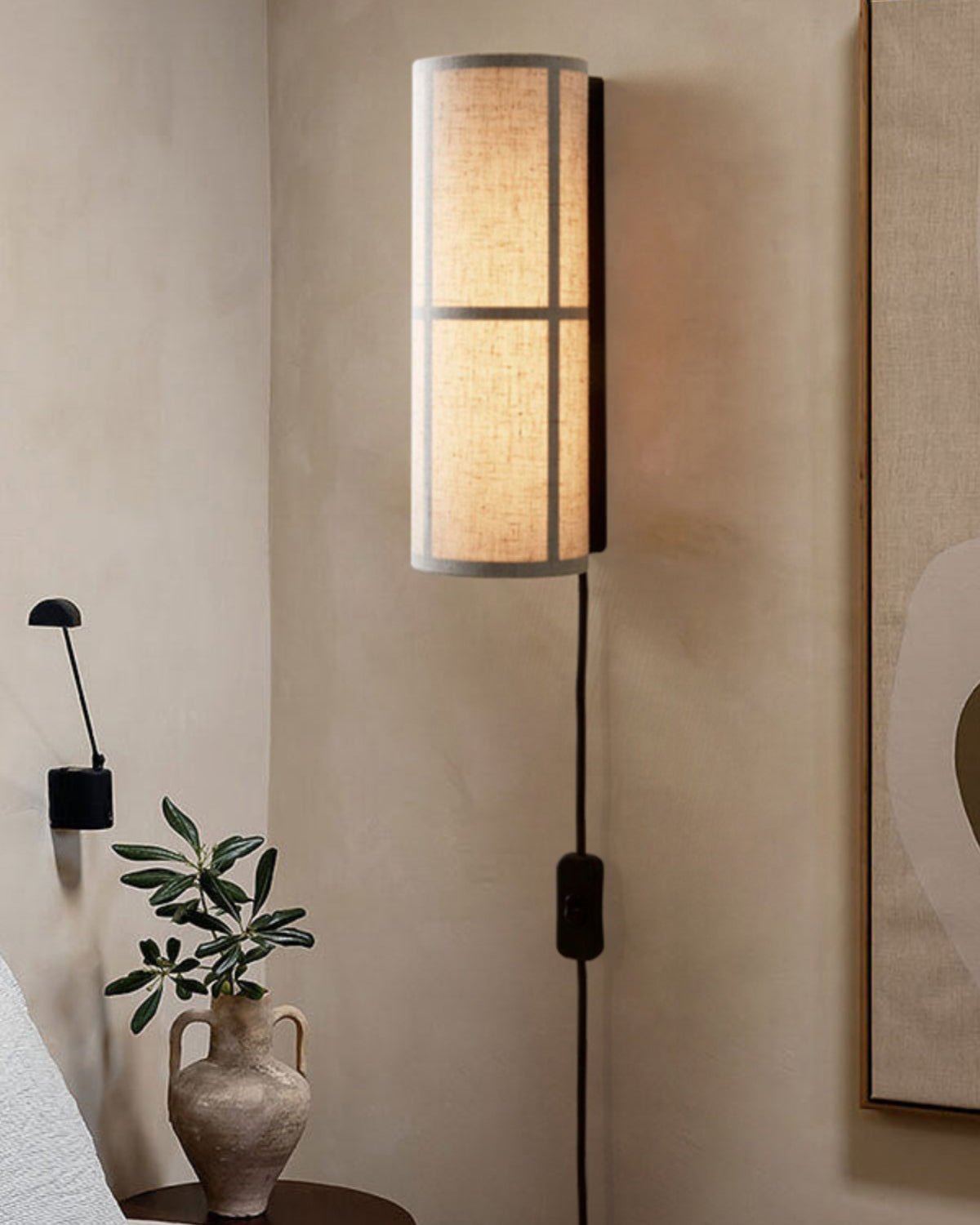Cylinder Fabric Plug-in Wall Lamp - Blowlighting
