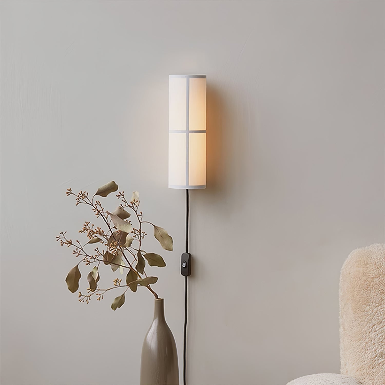Cylinder Fabric Plug-in Wall Lamp - Blowlighting