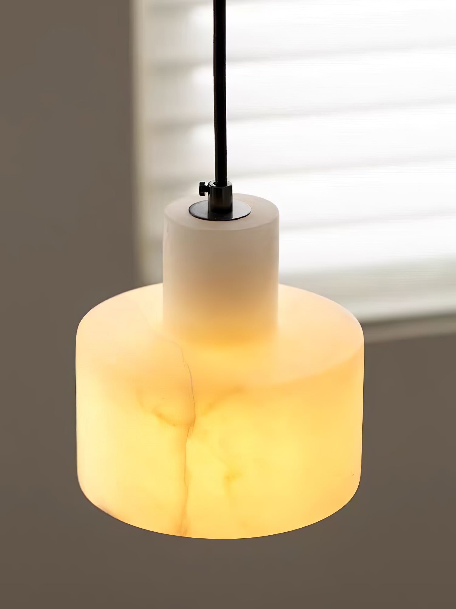 Alabaster Pendant Lgiht Dual Cylindrical - Blowlighting