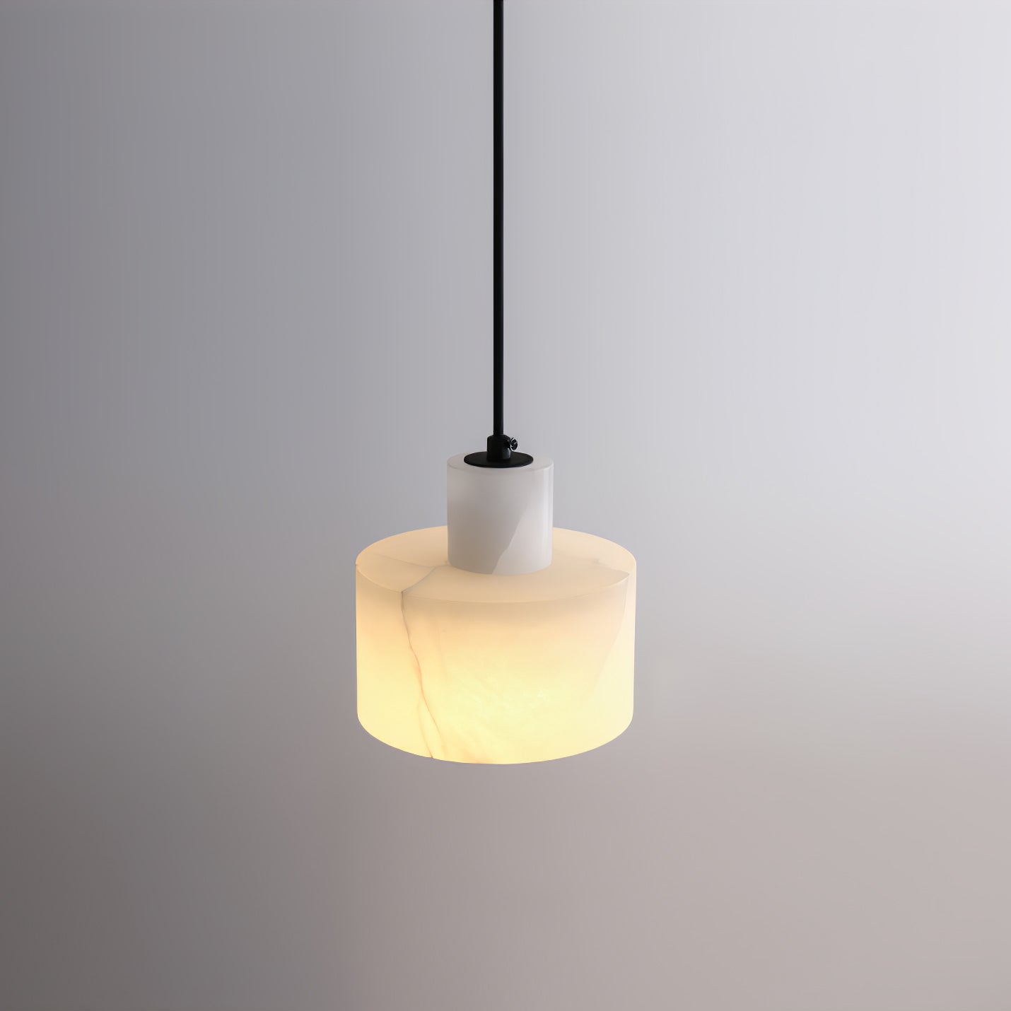 Alabaster Pendant Lgiht Dual Cylindrical - Blowlighting
