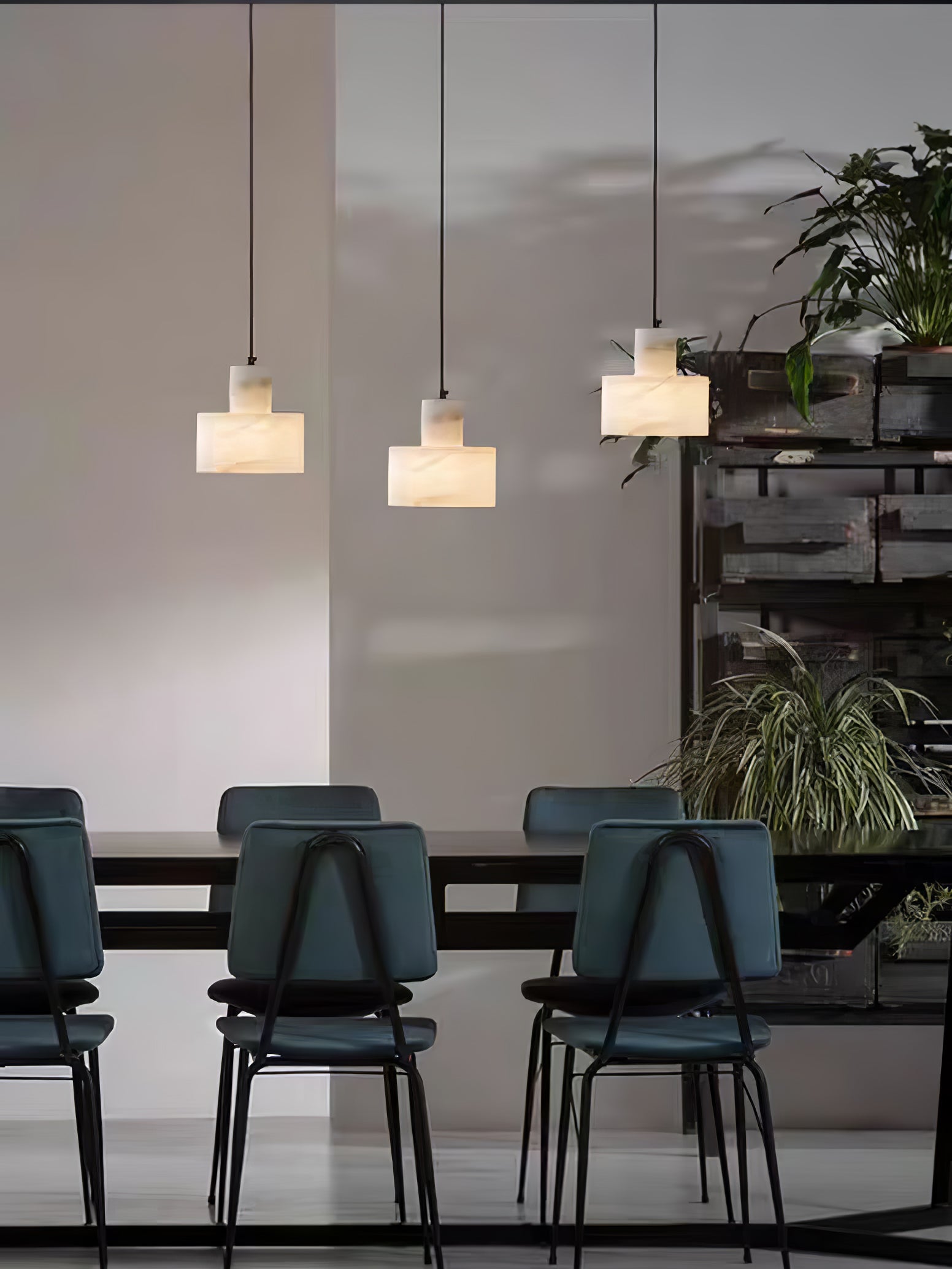 Alabaster Pendant Lgiht Dual Cylindrical - Blowlighting
