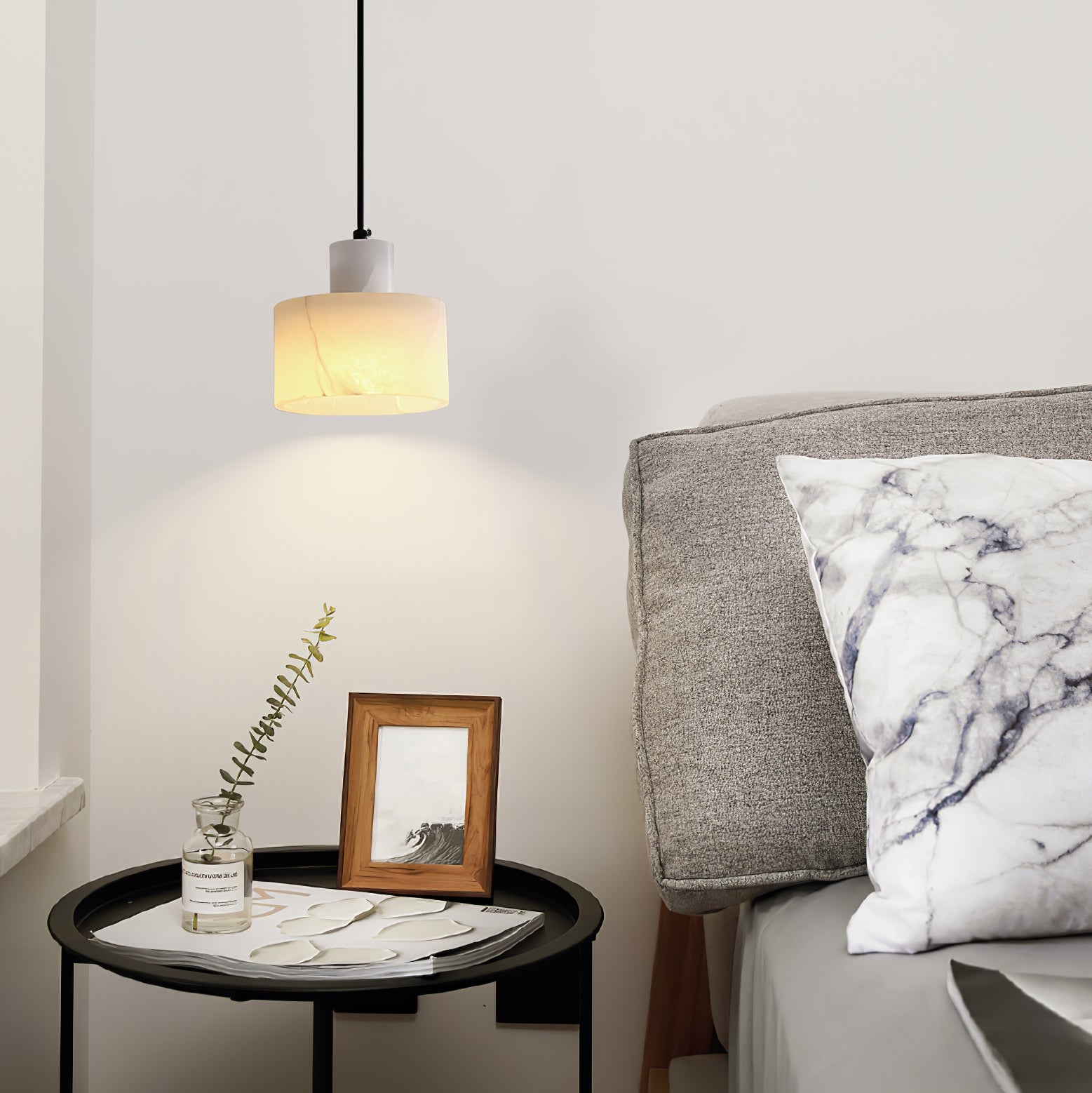 Alabaster Pendant Lgiht Dual Cylindrical - Blowlighting
