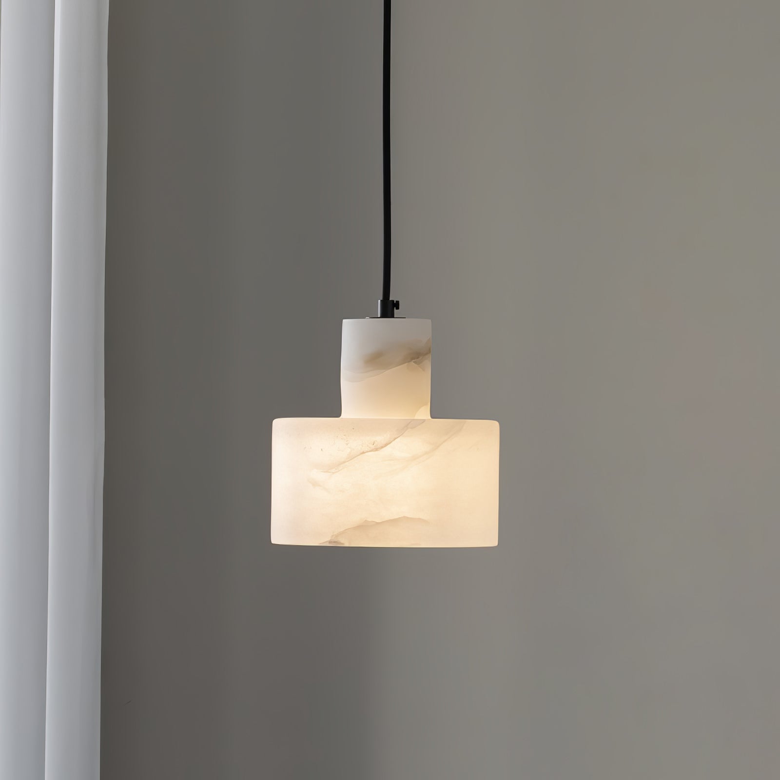 Alabaster Pendant Lgiht Dual Cylindrical - Blowlighting