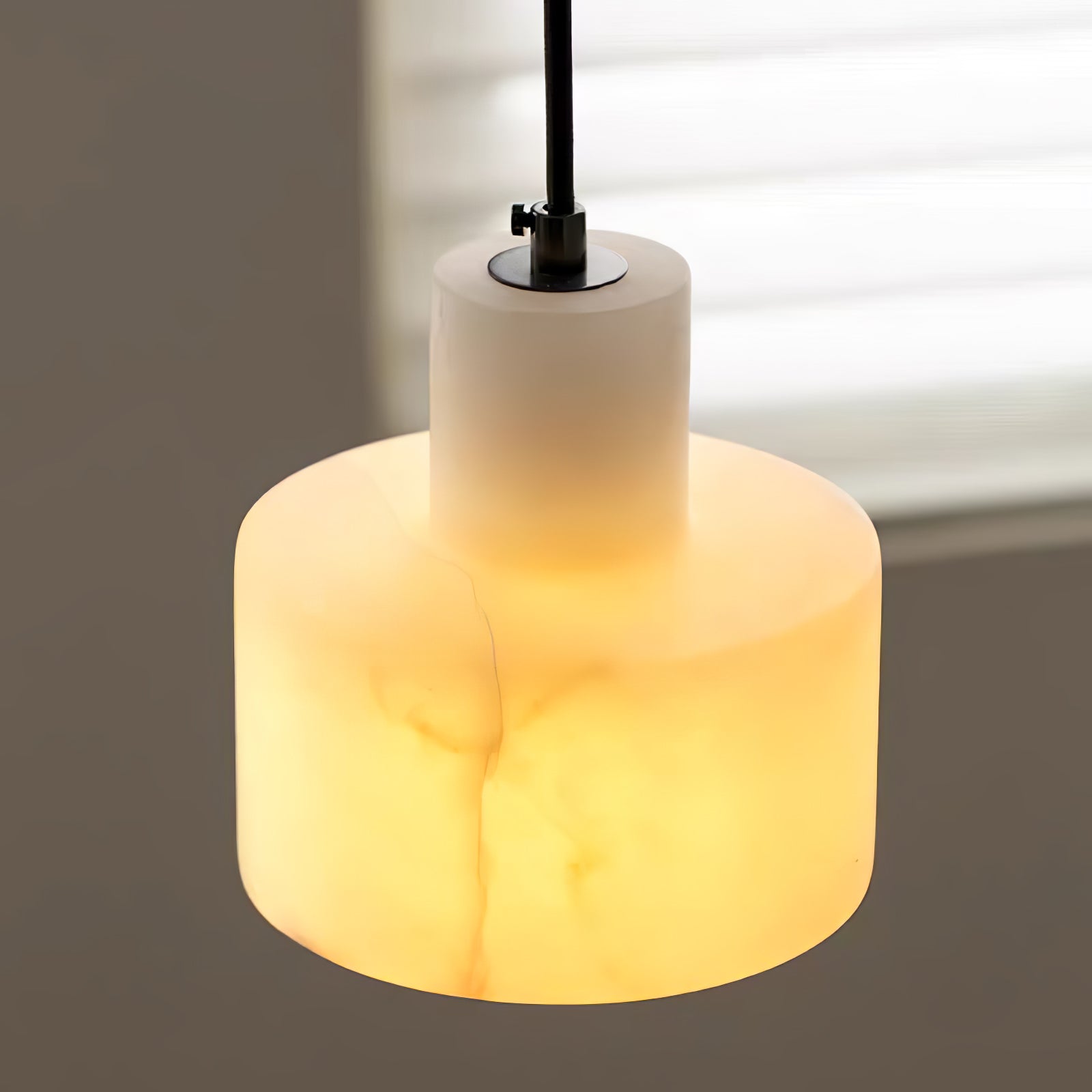 Alabaster Pendant Lgiht Dual Cylindrical - Blowlighting