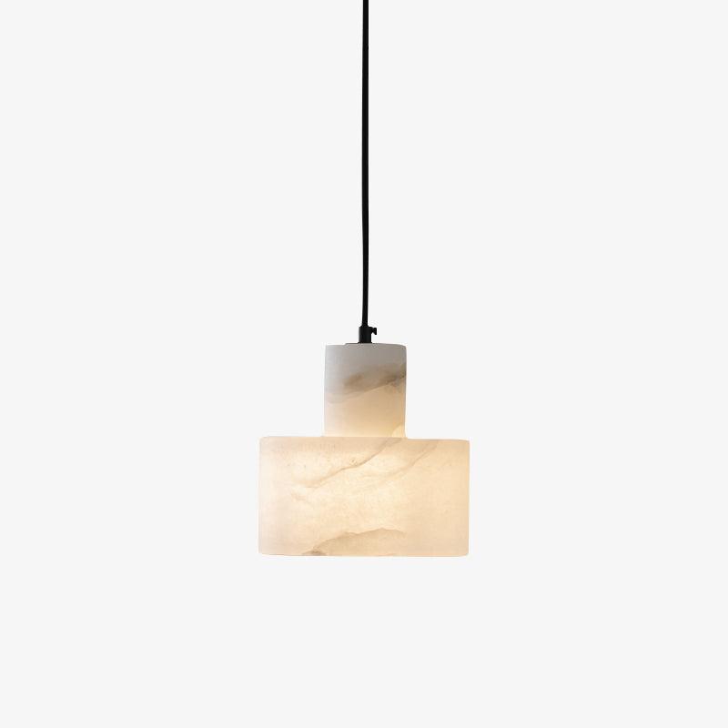 Alabaster Pendant Lgiht Dual Cylindrical - Blowlighting
