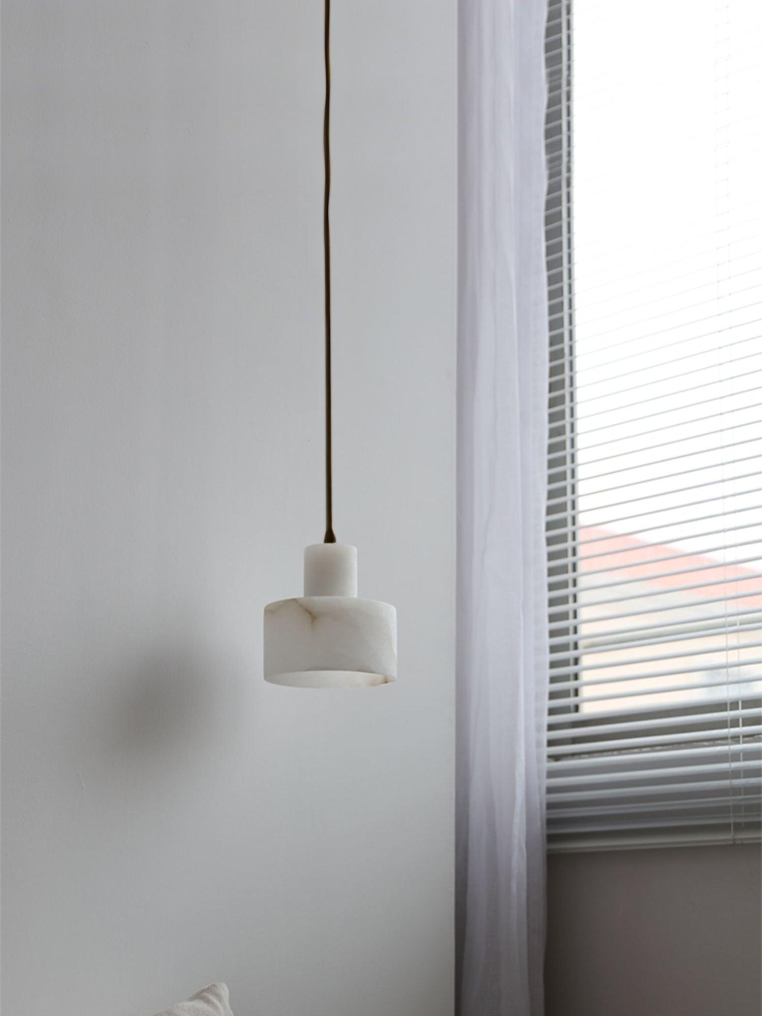Alabaster Pendant Lgiht Dual Cylindrical - Blowlighting