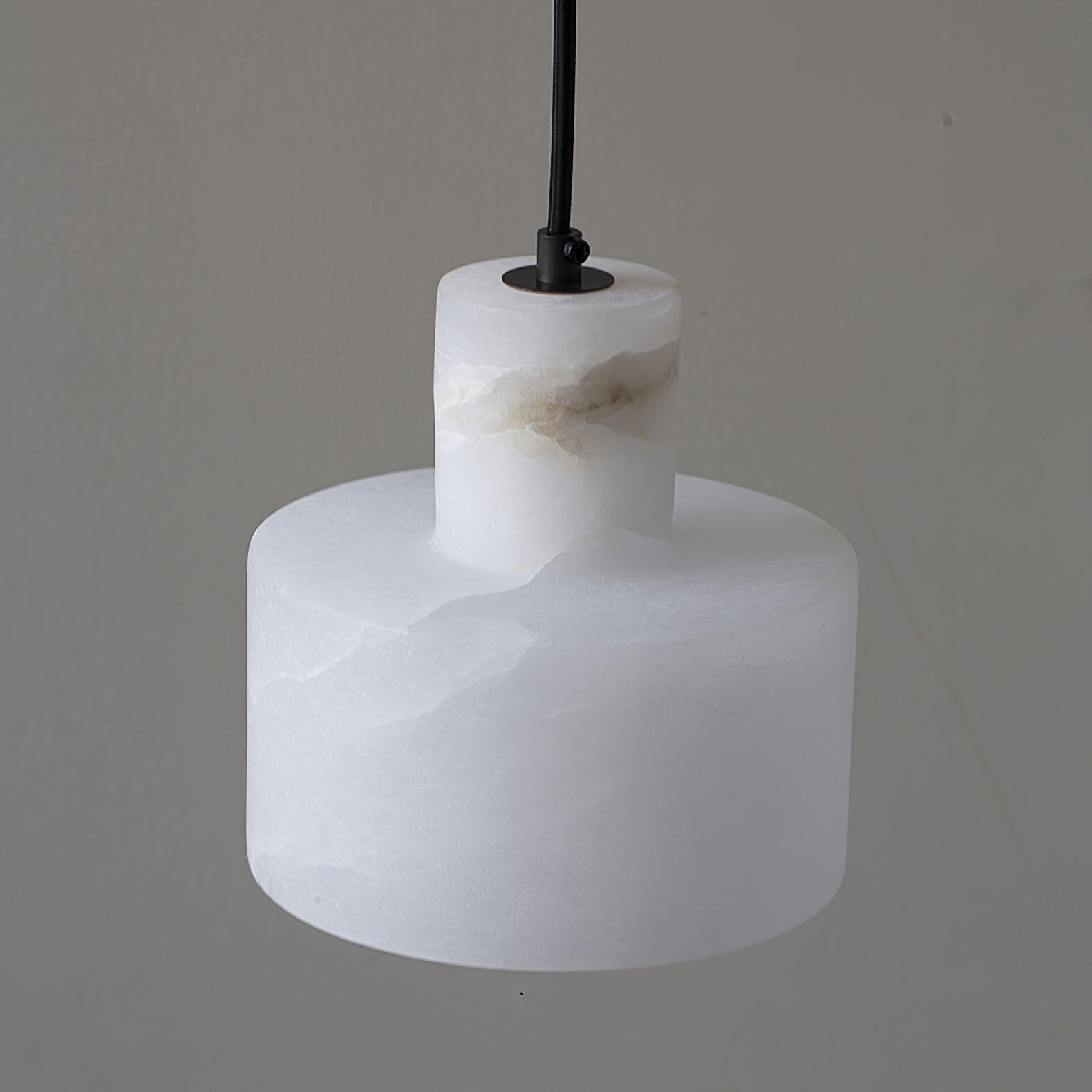 Alabaster Pendant Lgiht Dual Cylindrical - Blowlighting