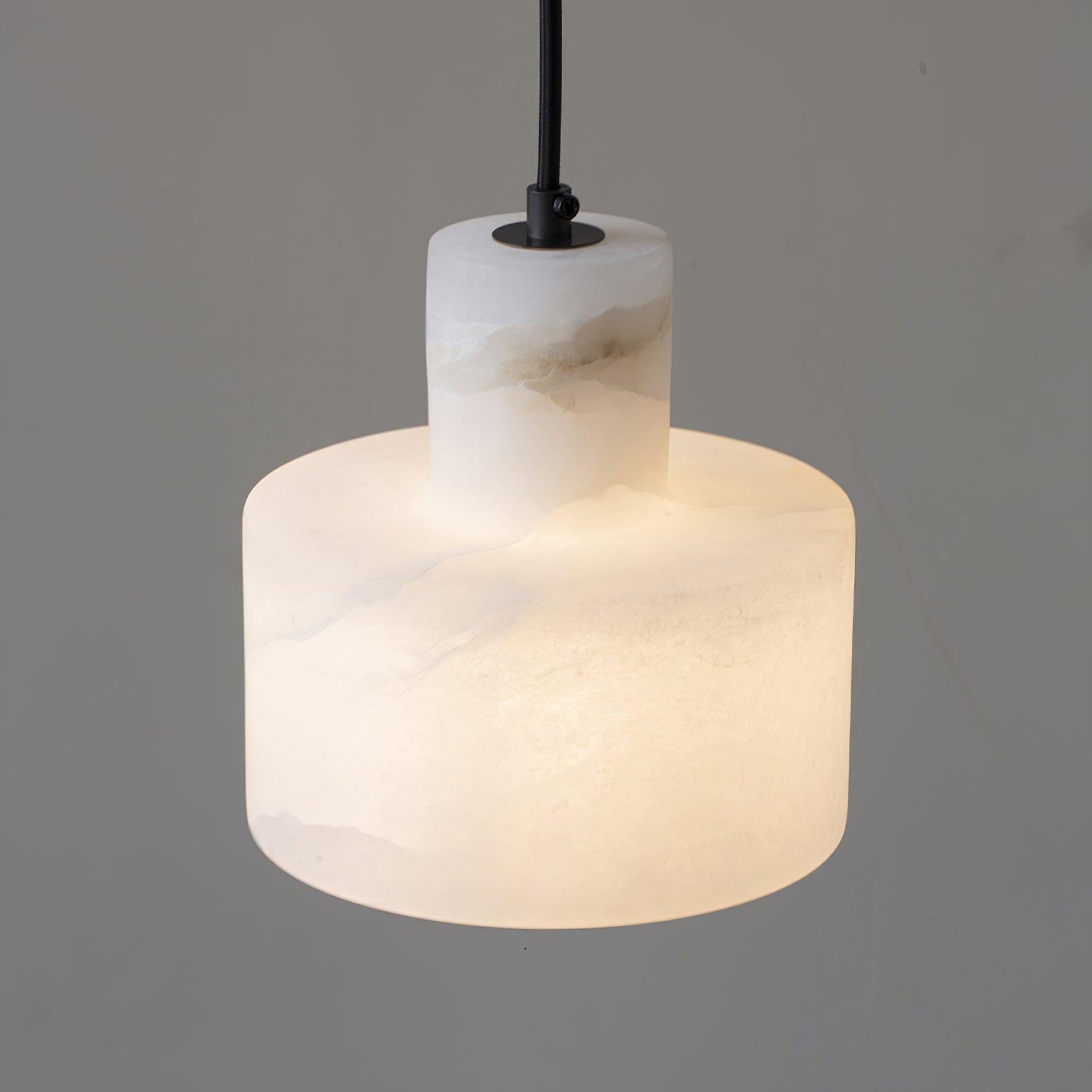 Alabaster Pendant Lgiht Dual Cylindrical - Blowlighting