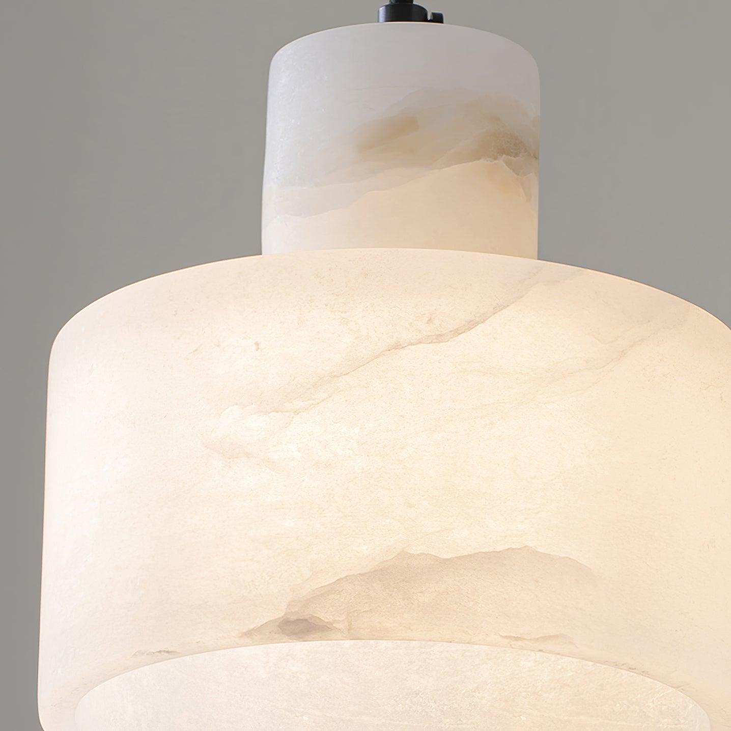 Alabaster Pendant Lgiht Dual Cylindrical - Blowlighting