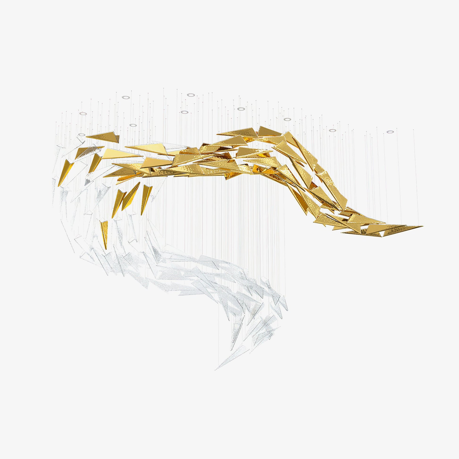 Nyvinia Glass Feather-Shape Chandelier - Blowlighting