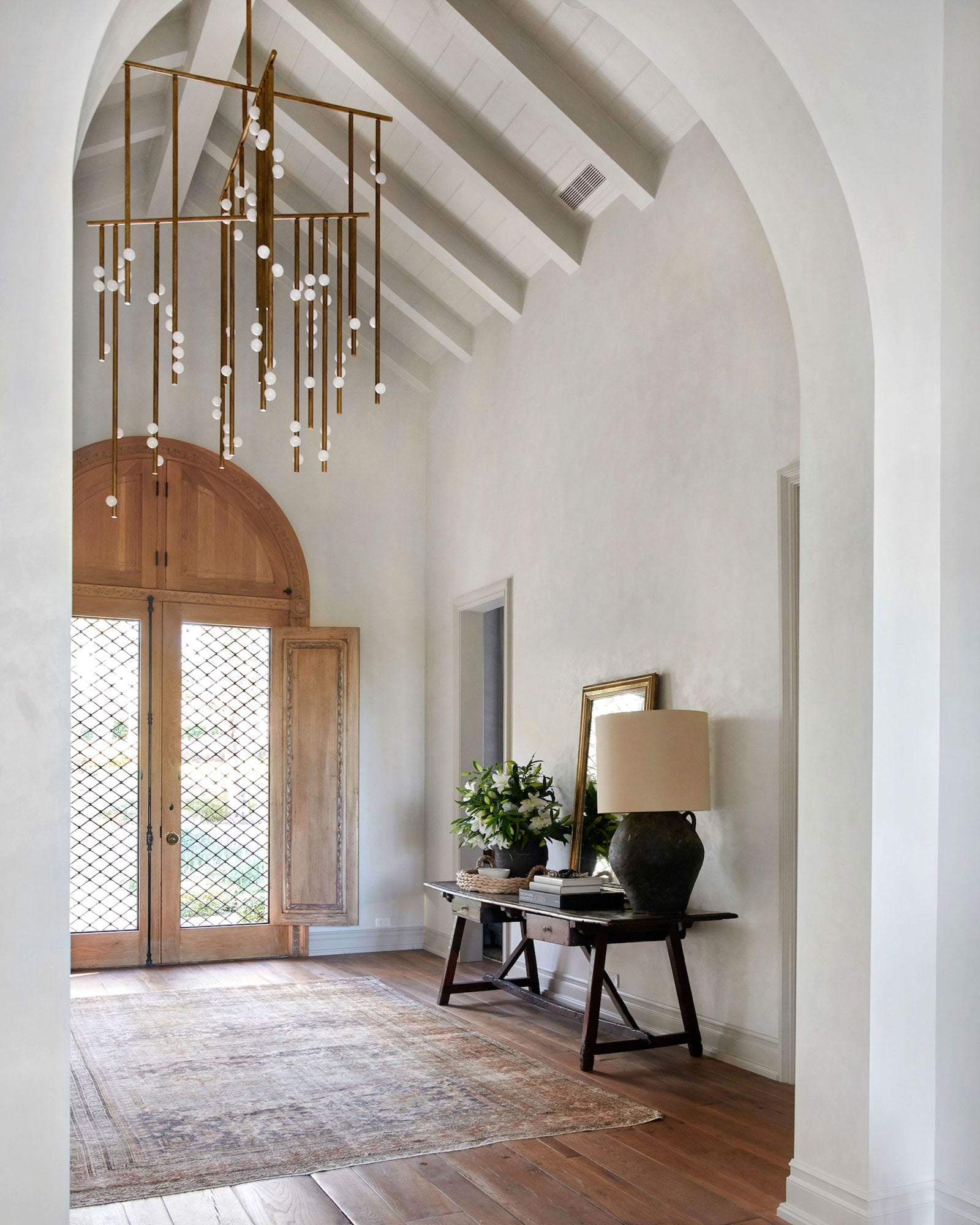Eurzoris Geometric Brass Linear Pendant Light Chandelier - Blowlighting