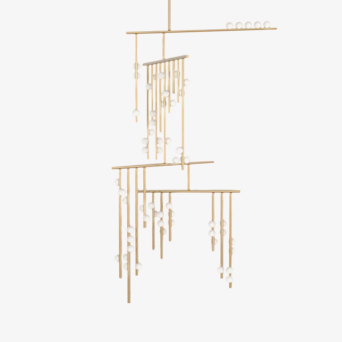 Eurzoris Geometric Brass Linear Pendant Light Chandelier - Blowlighting