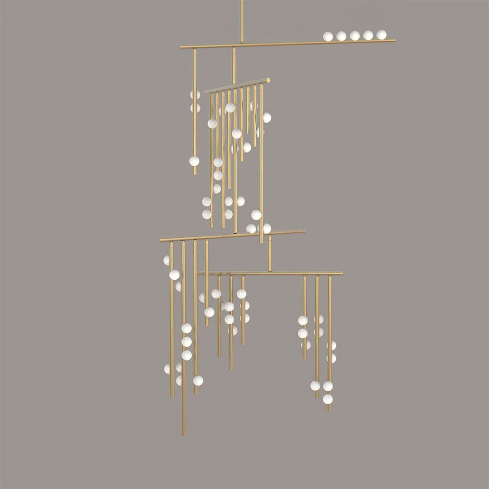 Eurzoris Geometric Brass Linear Pendant Light Chandelier - Blowlighting
