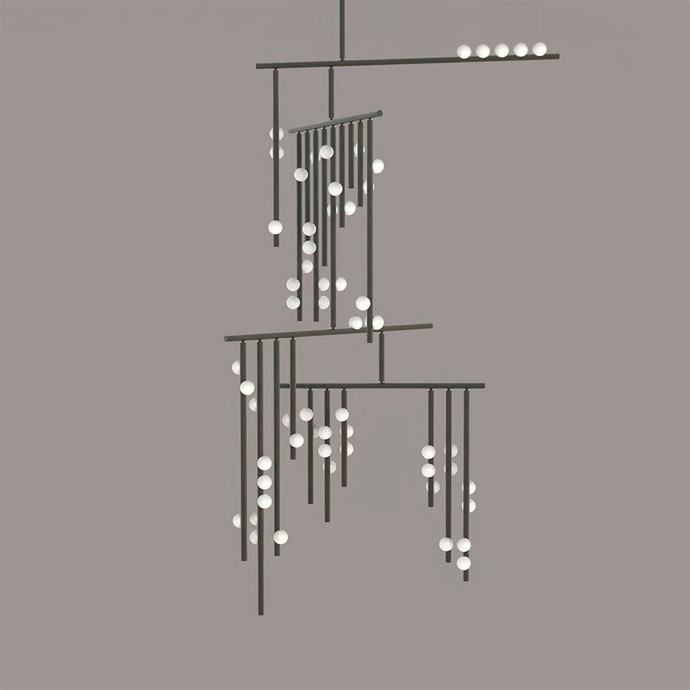 Eurzoris Geometric Brass Linear Pendant Light Chandelier - Blowlighting