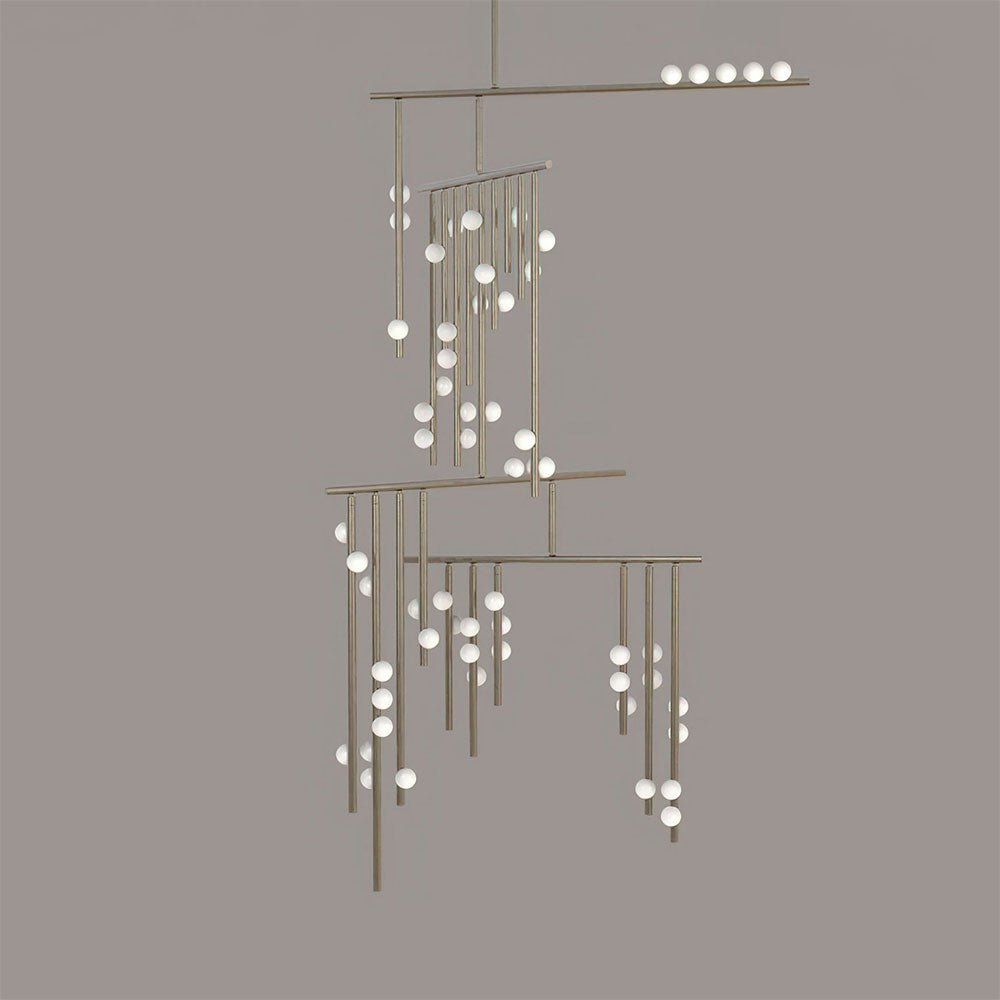 Eurzoris Geometric Brass Linear Pendant Light Chandelier - Blowlighting