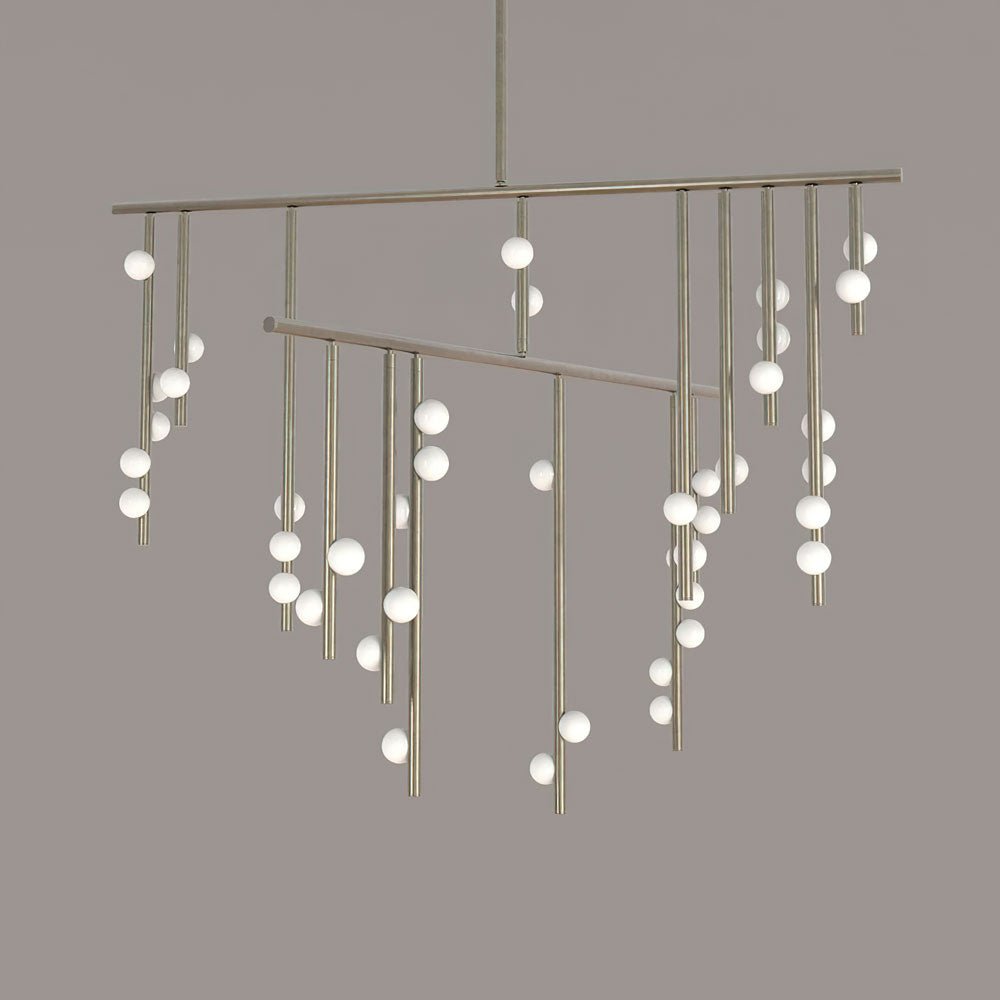 Eurzoris Geometric Brass Linear Pendant Light Chandelier - Blowlighting