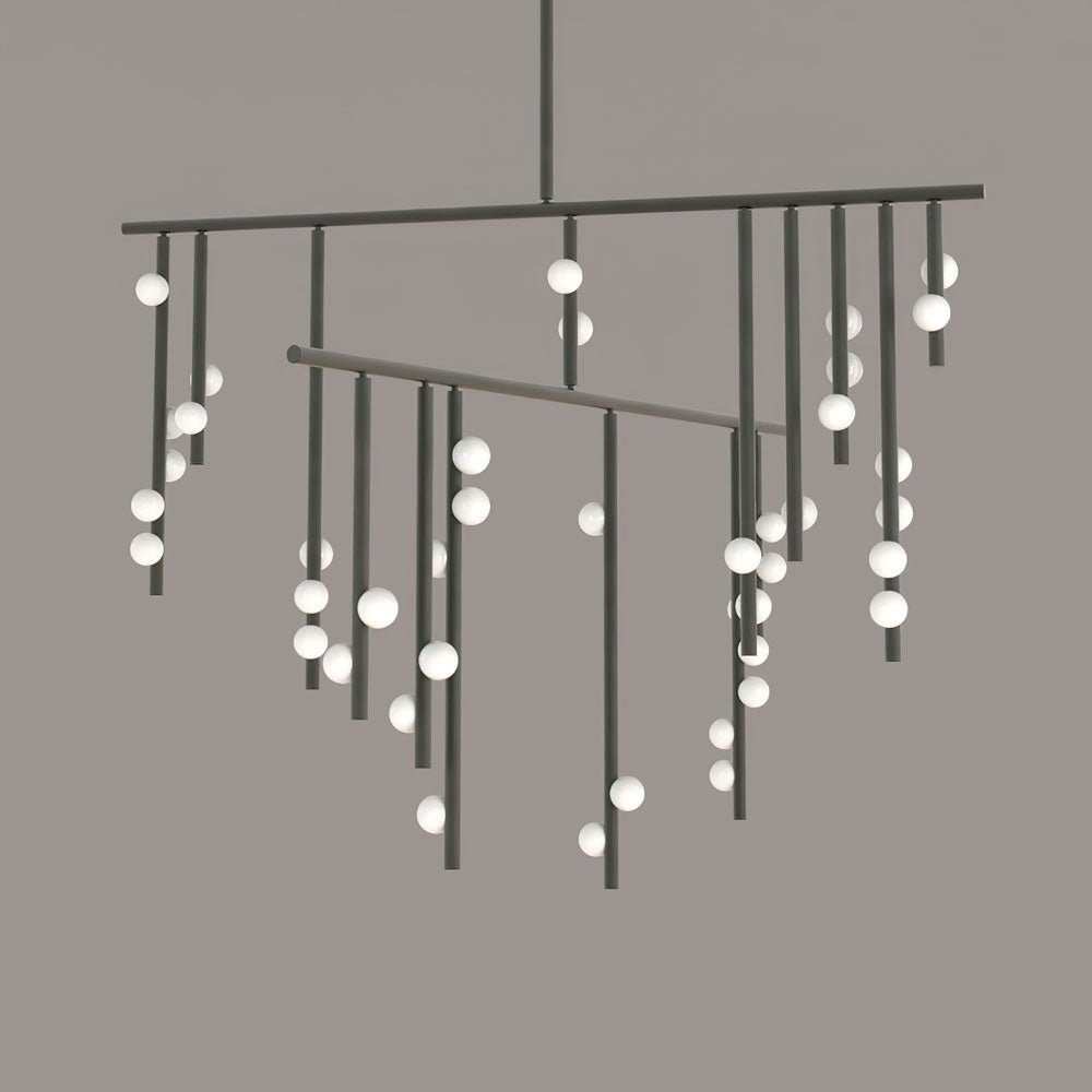 Eurzoris Geometric Brass Linear Pendant Light Chandelier - Blowlighting