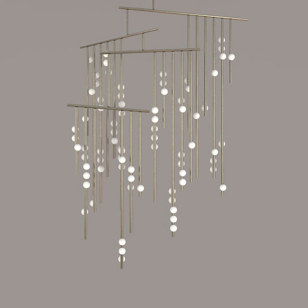 Eurzoris Geometric Brass Linear Pendant Light Chandelier - Blowlighting