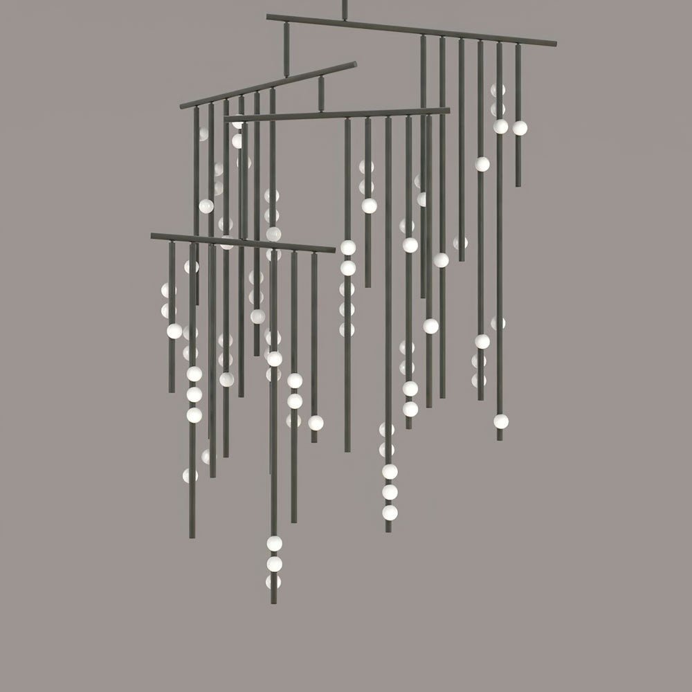 Eurzoris Geometric Brass Linear Pendant Light Chandelier - Blowlighting