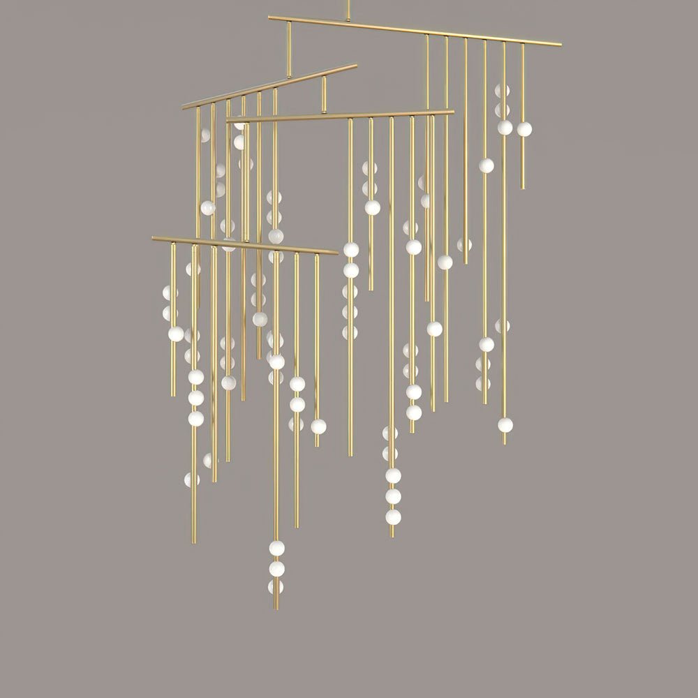 Eurzoris Geometric Brass Linear Pendant Light Chandelier - Blowlighting