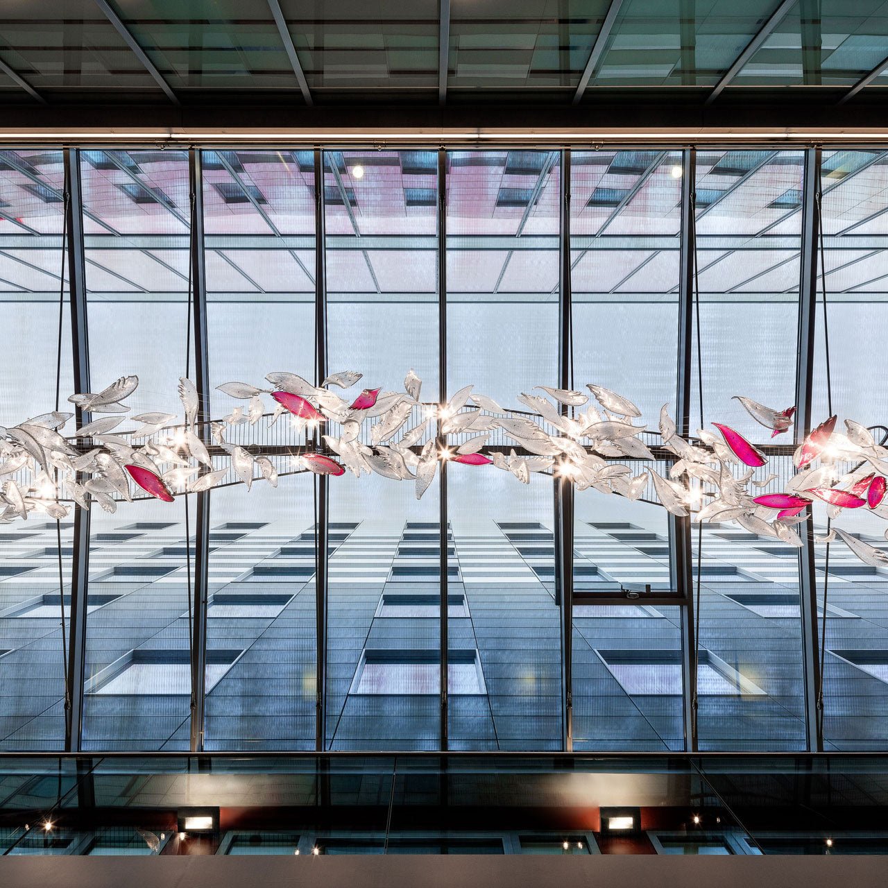 Zathaara Glass Feather Shape Chandelier - Blowlighting