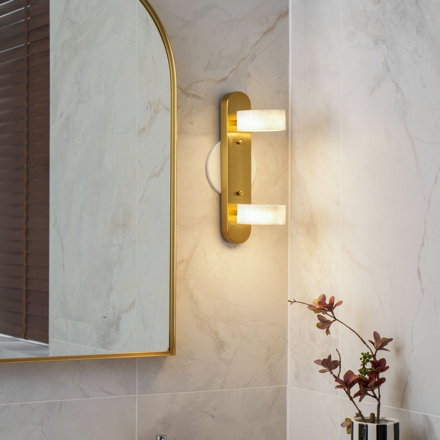 Orshaa Linear Travertine Vanity Light - Blowlighting