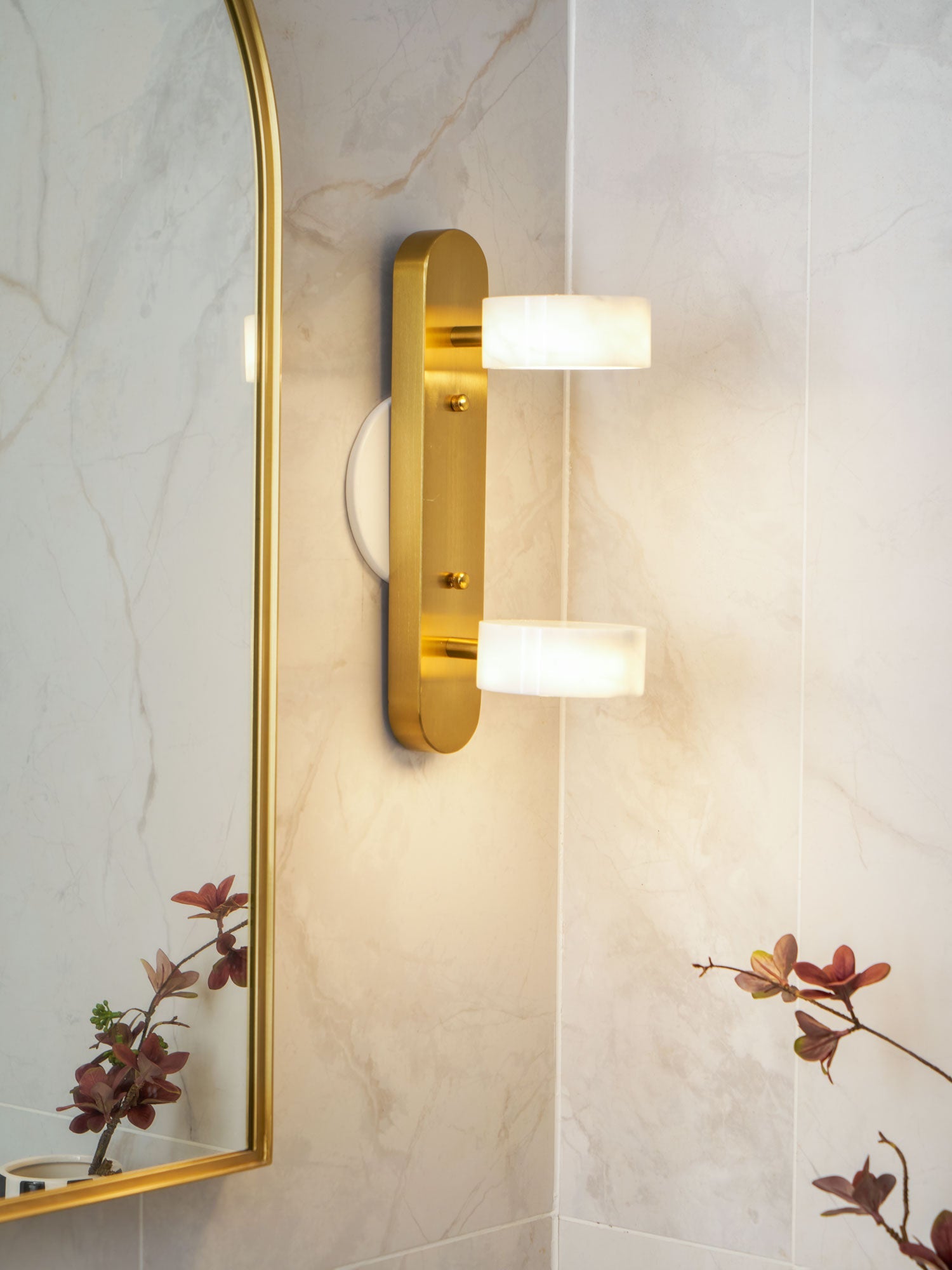 Orshaa Linear Travertine Vanity Light - Blowlighting