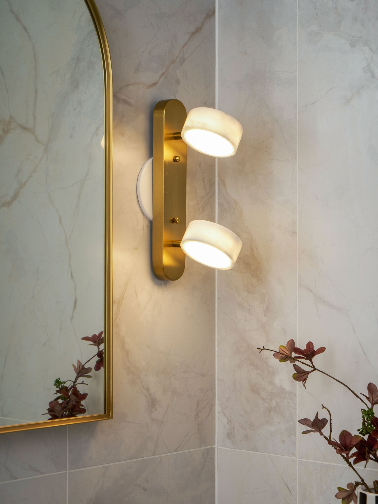 Orshaa Linear Travertine Vanity Light - Blowlighting