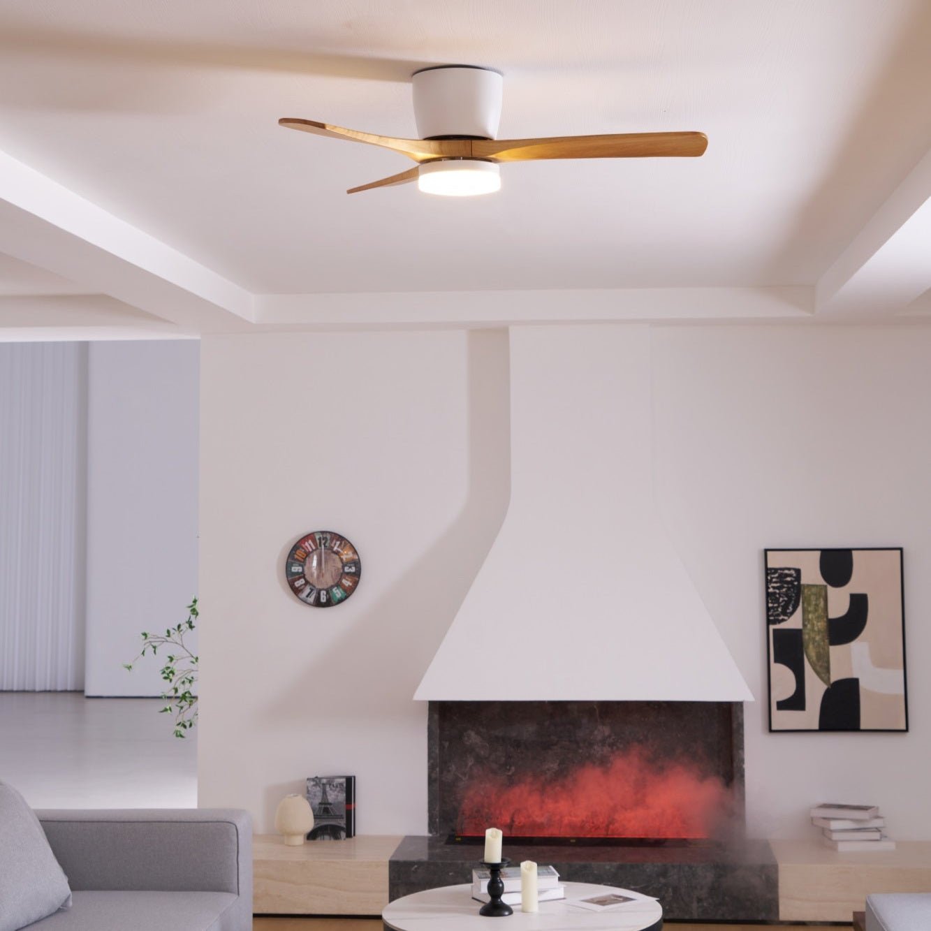 Elena Modern Wood Ceiling Fan Light - Blowlighting