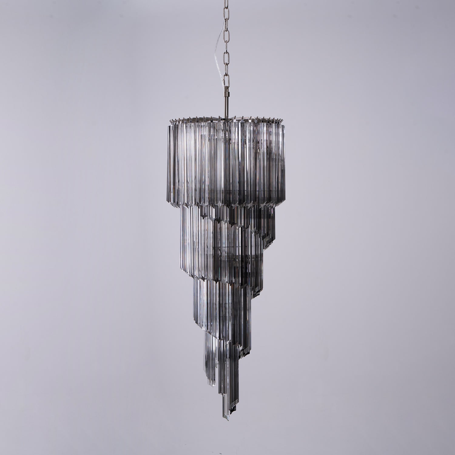 Aurora Chandelier Smoked Glass Spiral - Blowlighting