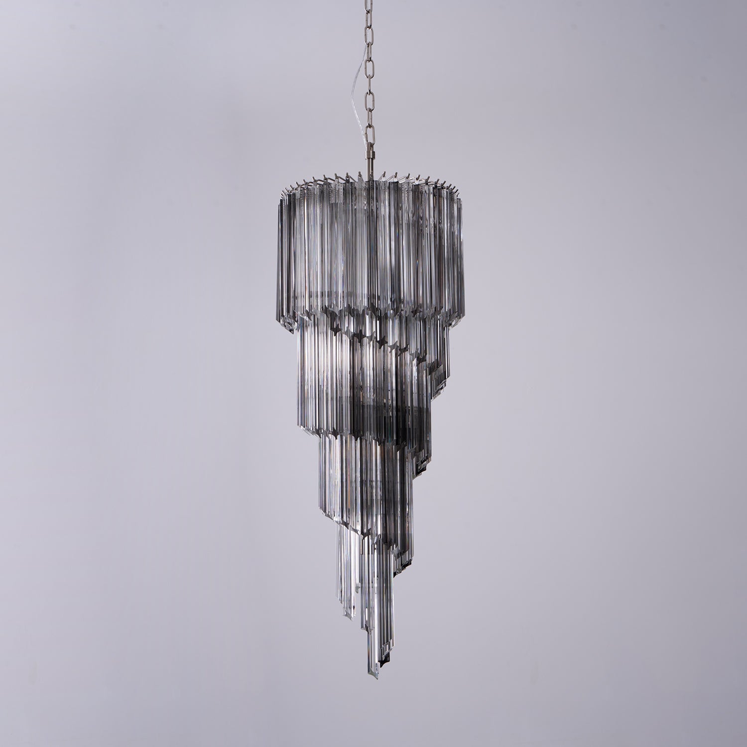 Aurora Chandelier Smoked Glass Spiral - Blowlighting