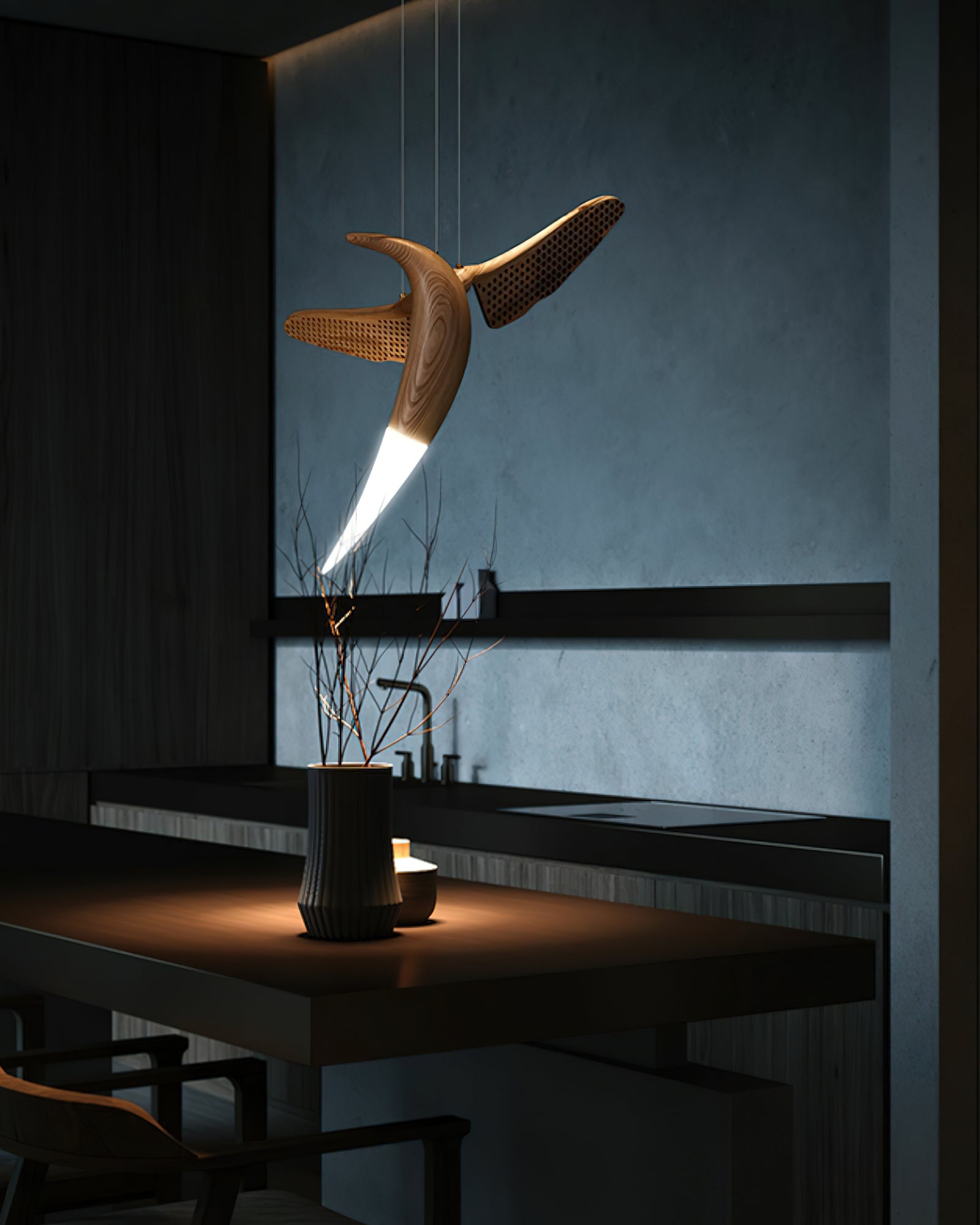 Elsilor Avian-Inspired Wood Pendant Light - Blowlighting