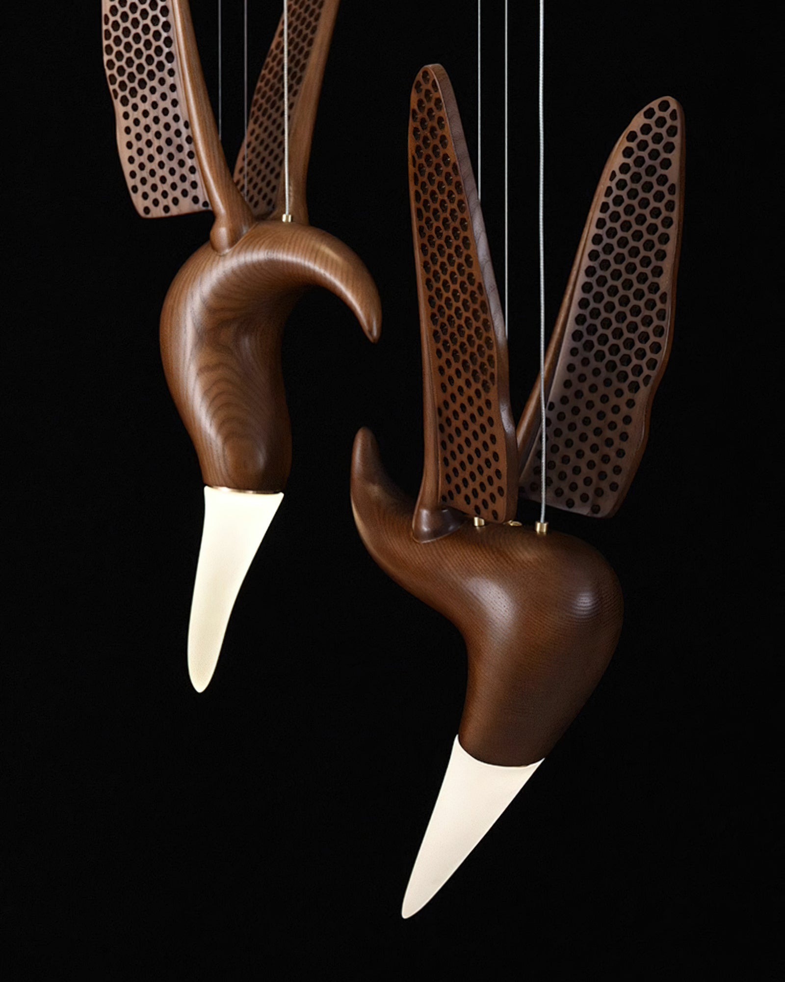 Elsilor Avian-Inspired Wood Pendant Light - Blowlighting