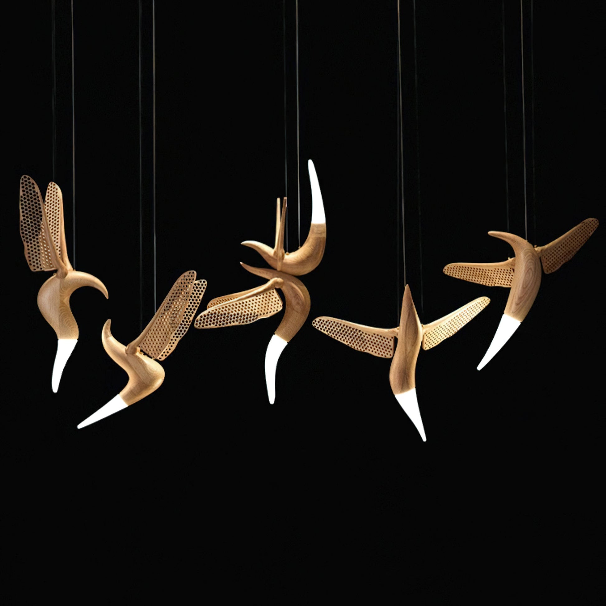 Elsilor Avian-Inspired Wood Pendant Light - Blowlighting
